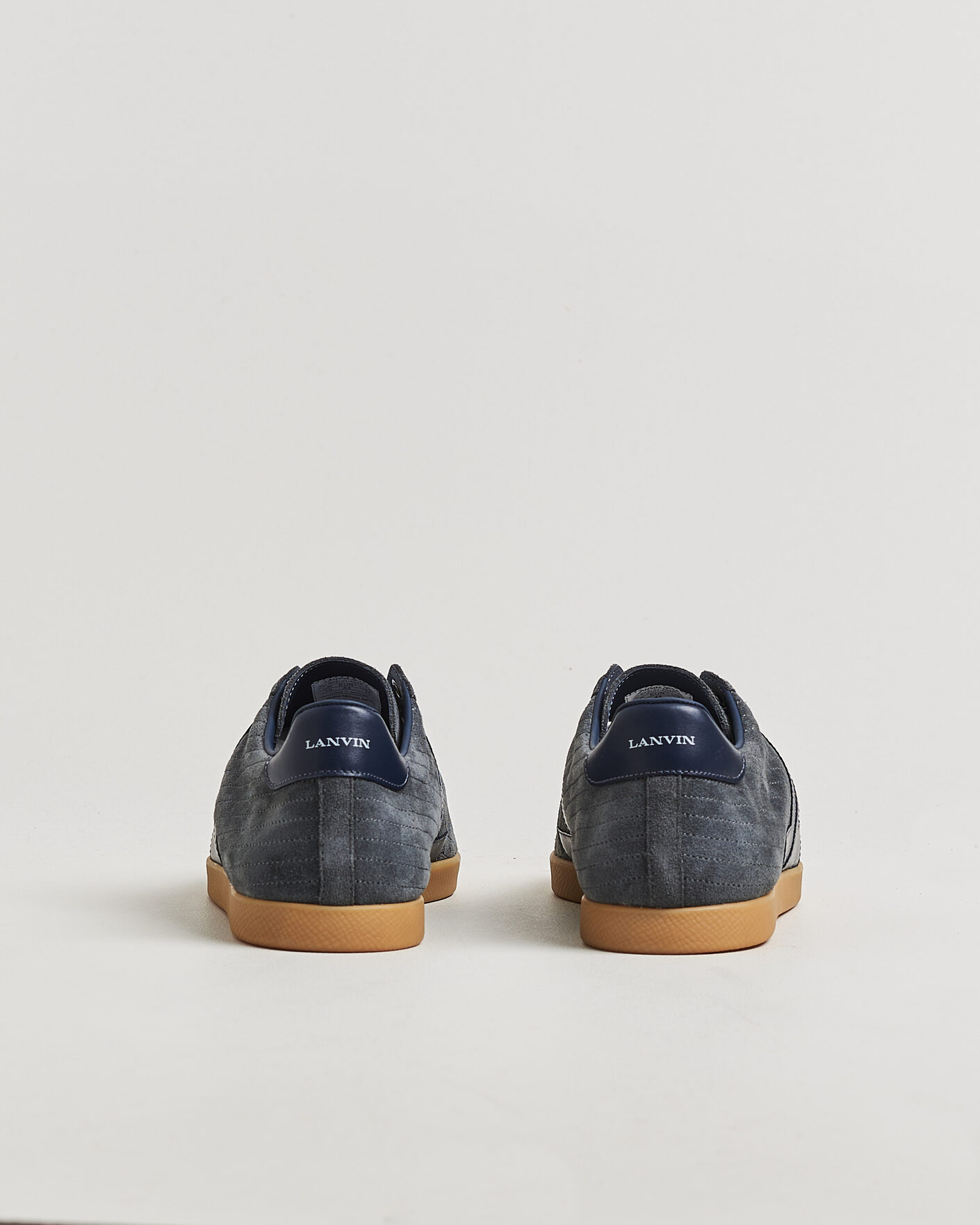 Uomini | Sneakers | Lanvin | Glen Leather Sneakers Grey/Navy
