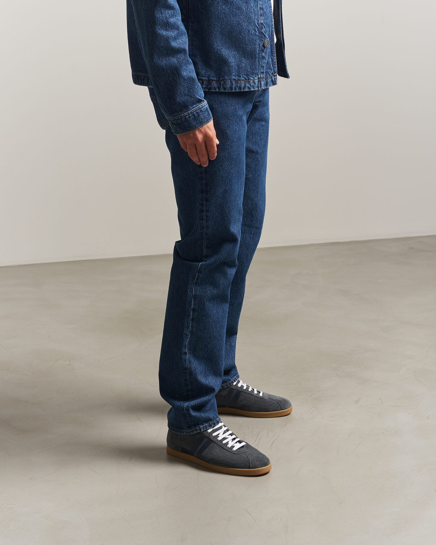 Uomini | Sneakers | Lanvin | Glen Leather Sneakers Grey/Navy
