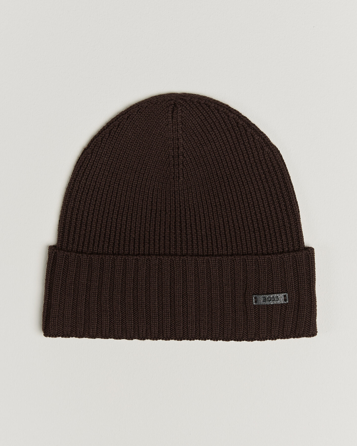 Uomini | Berretti | BOSS BLACK | Fati Wool Beanie Dark Brown