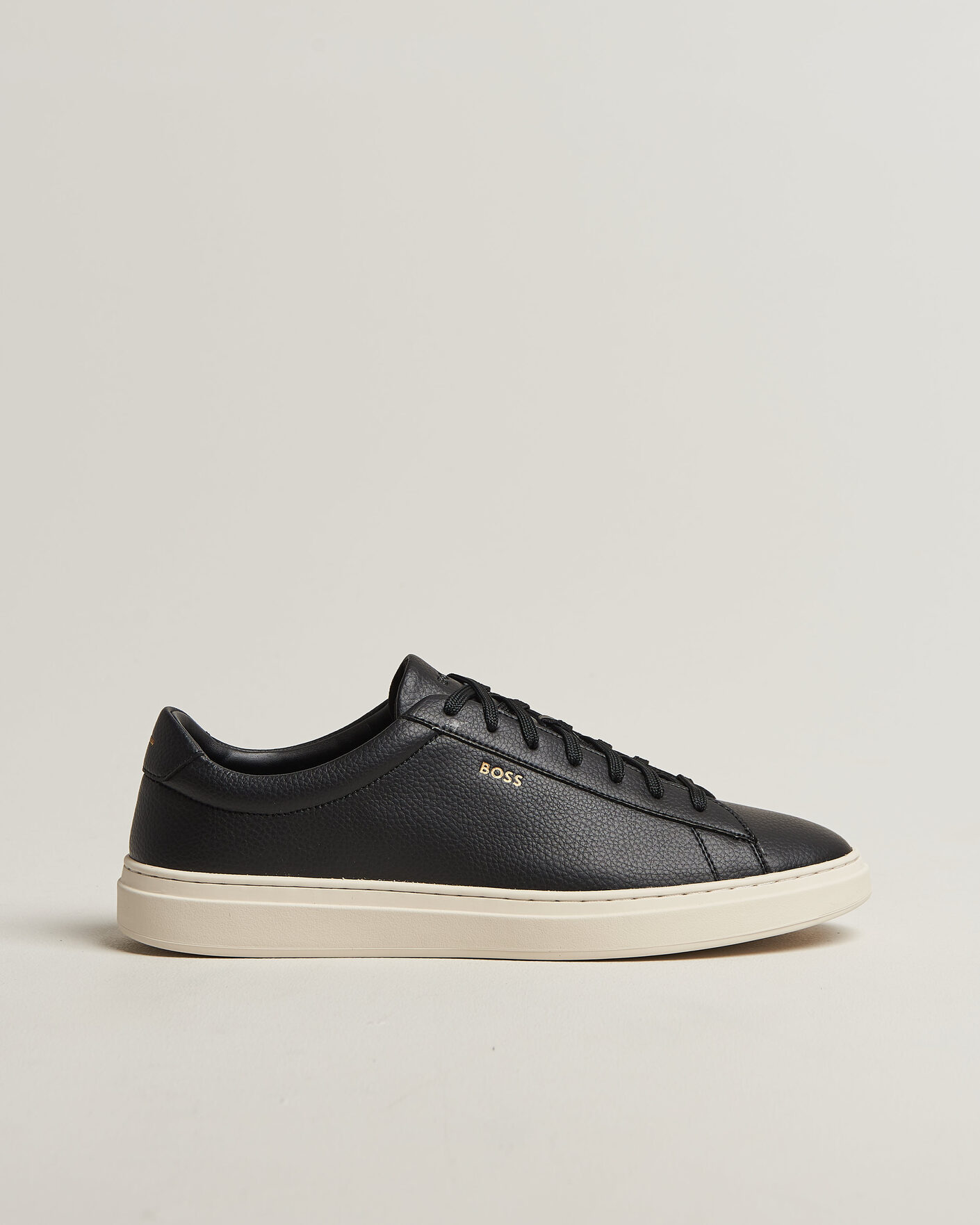 Uomini | Sneakers | BOSS BLACK | Kieran Grained Leather Sneaker Black
