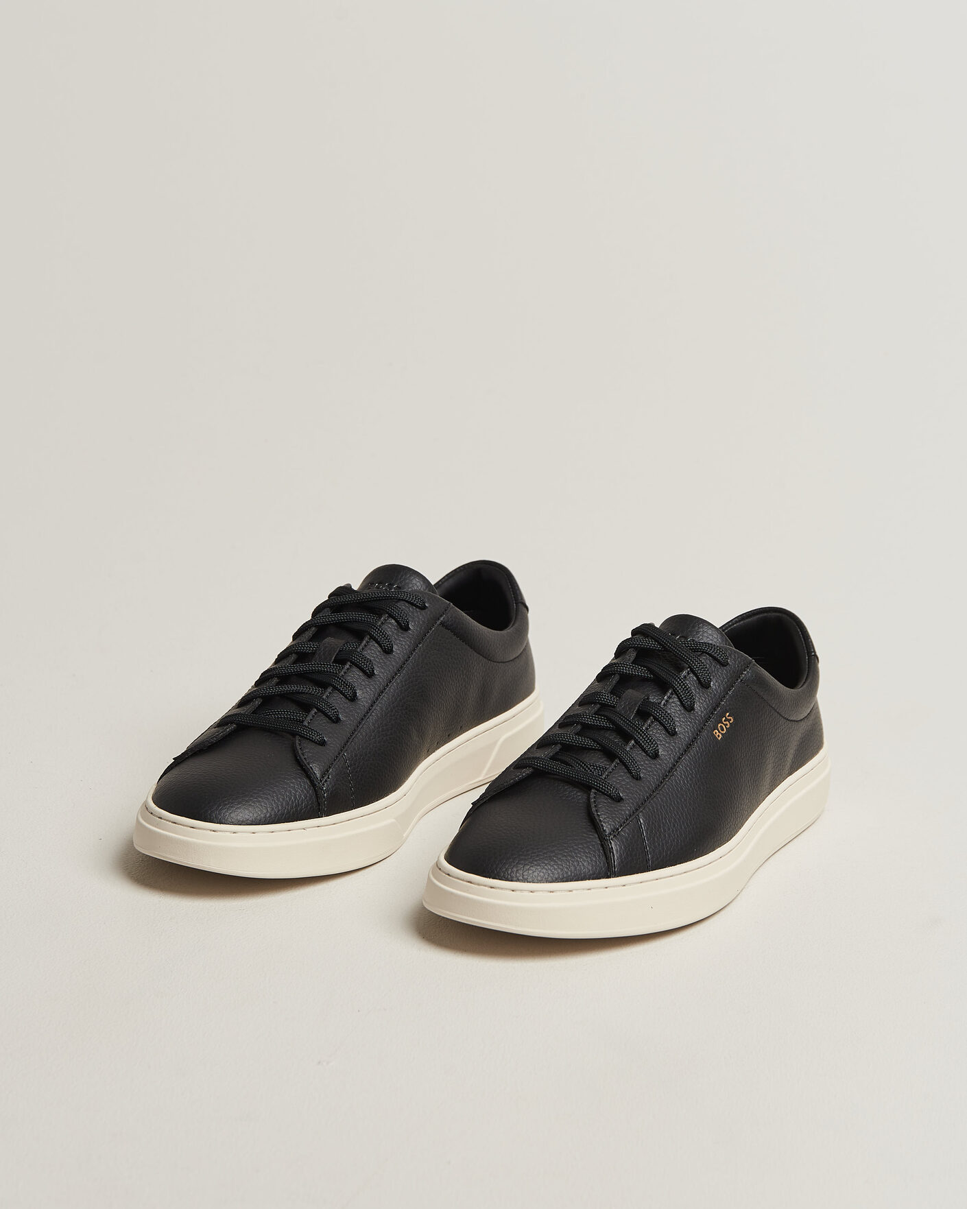 Uomini | Sneakers | BOSS BLACK | Kieran Grained Leather Sneaker Black