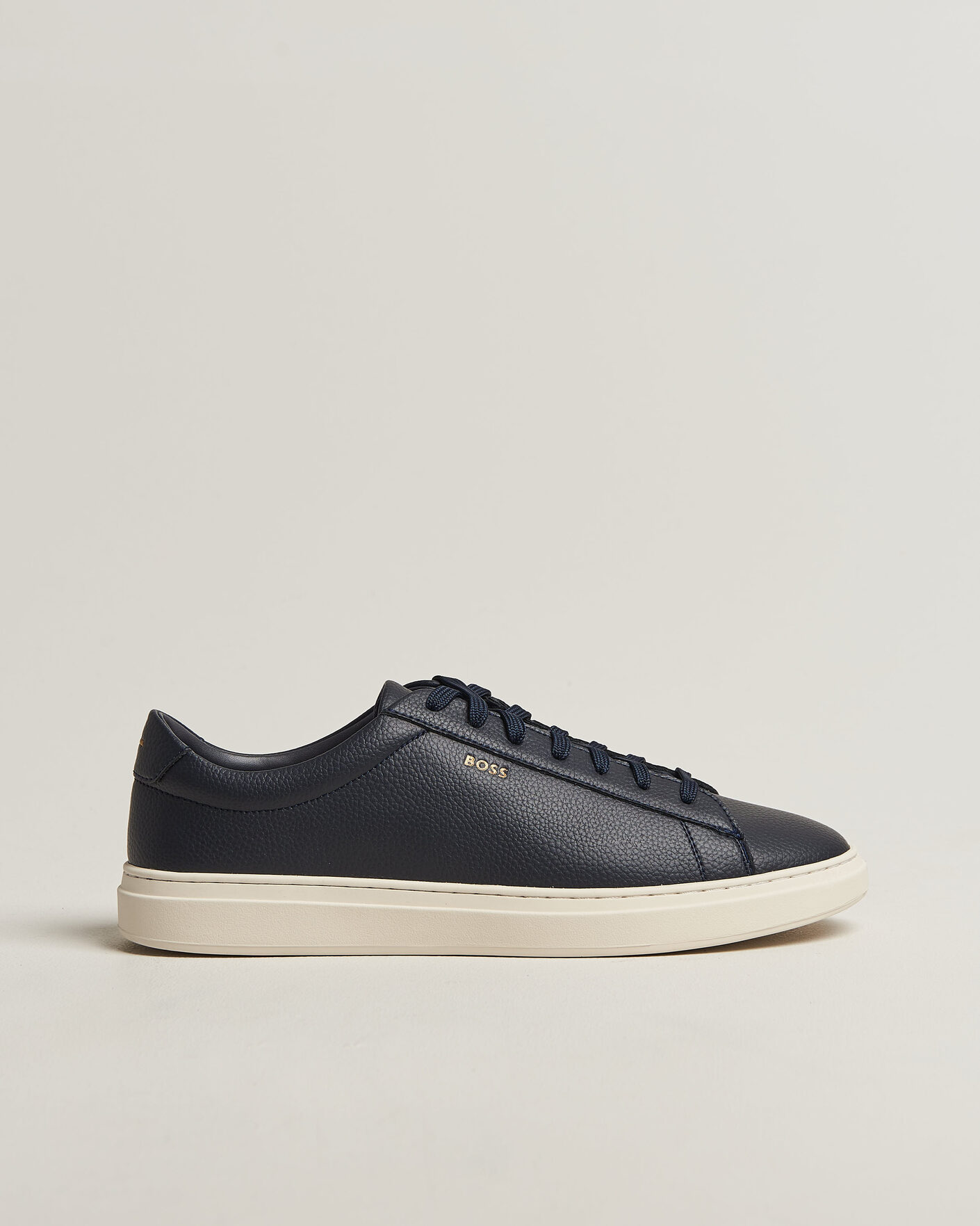 Uomini | Sneakers | BOSS BLACK | Kieran Grained Leather Sneaker Dark Blue