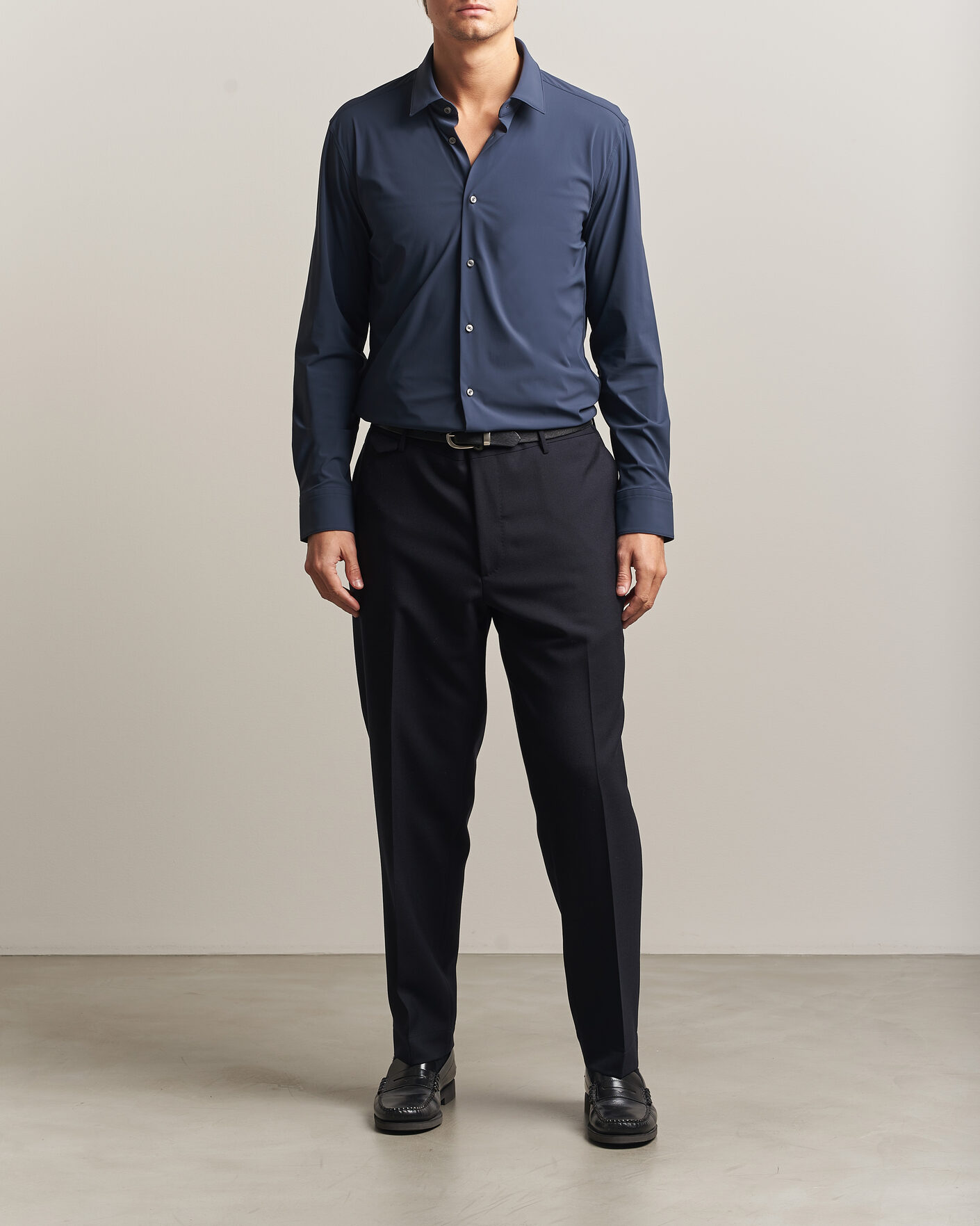 Uomini | Camicie | BOSS BLACK | Hank 4-Way Stretch Shirt Dark Blue
