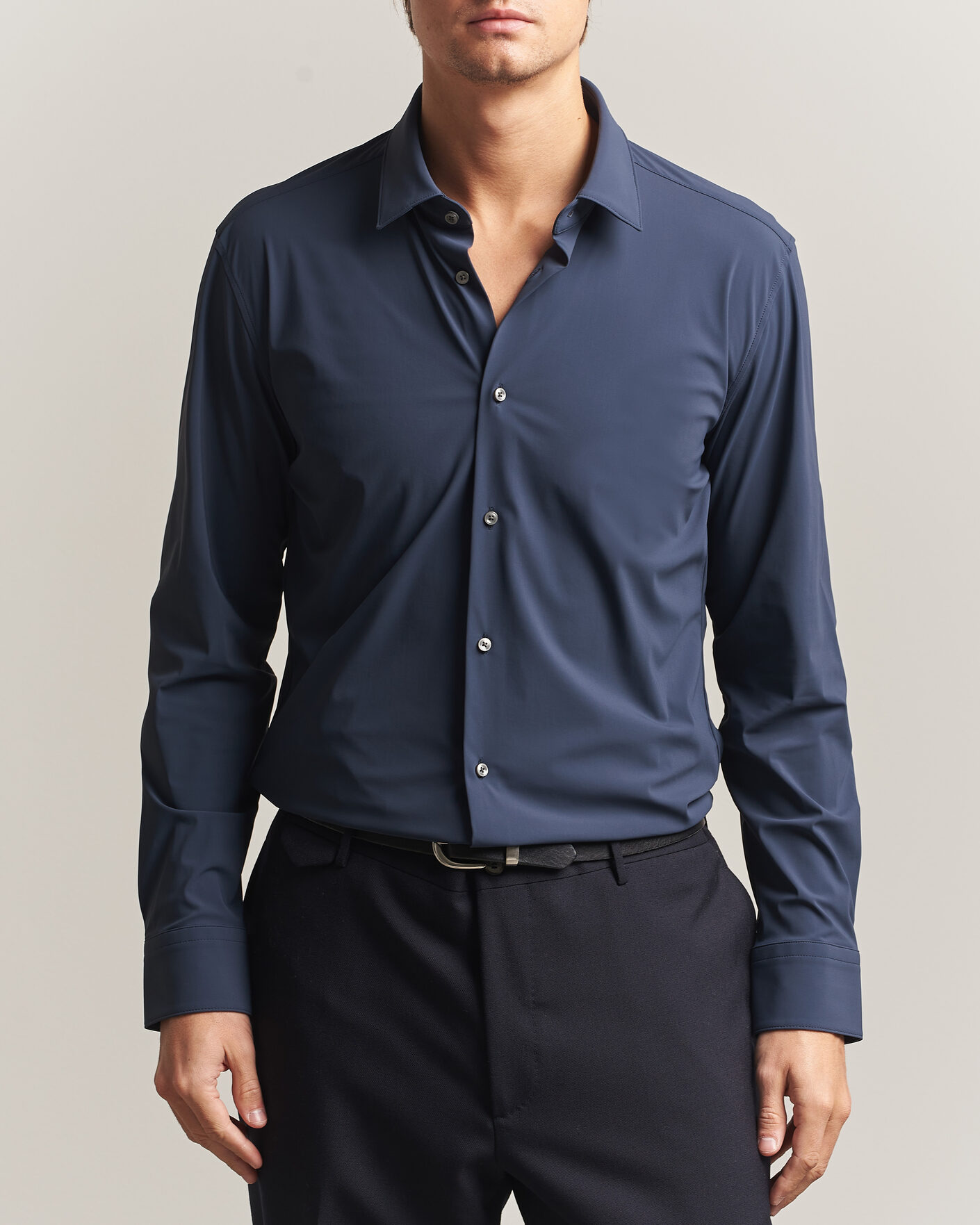 Uomini | Camicie | BOSS BLACK | Hank 4-Way Stretch Shirt Dark Blue