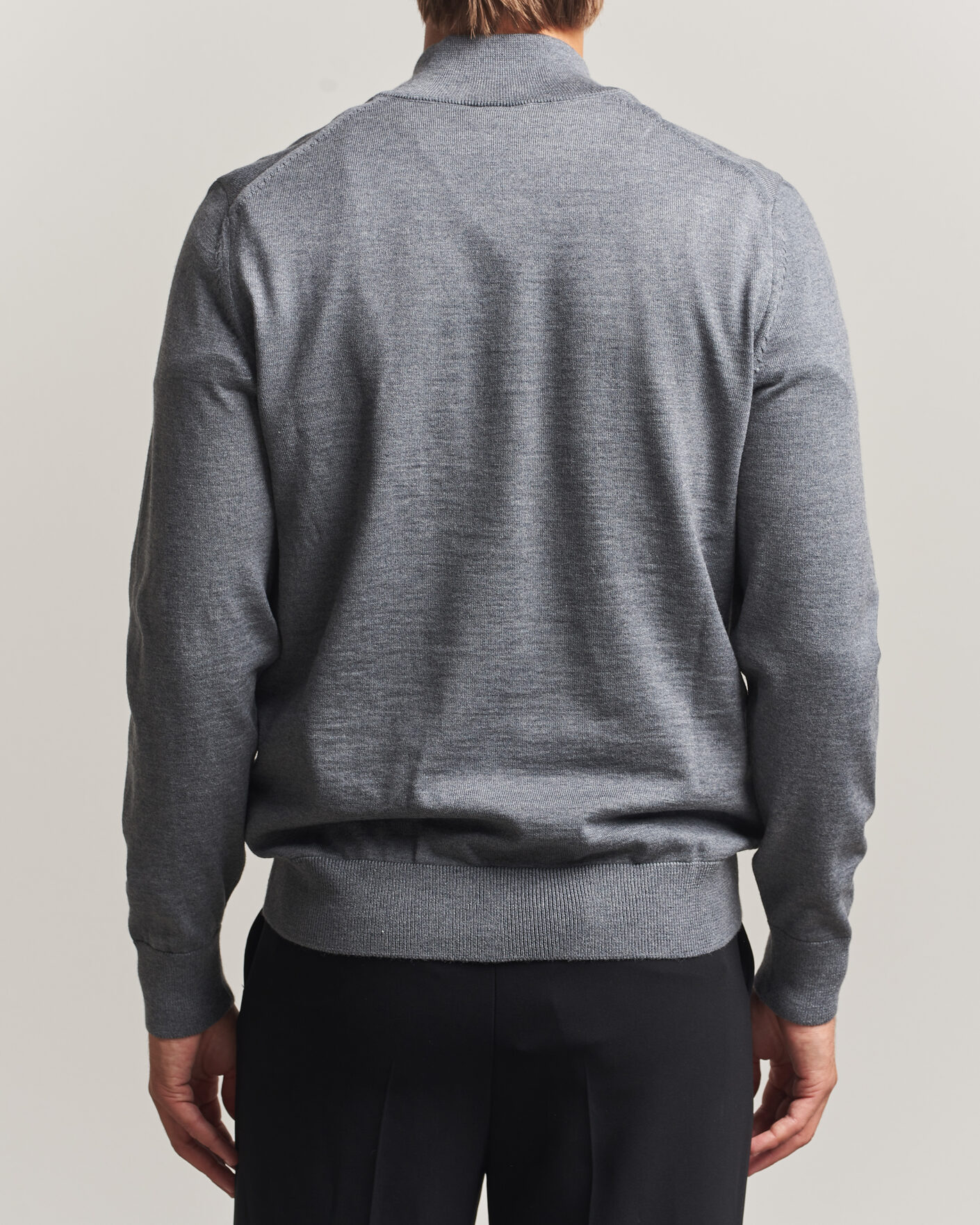 Uomini | Maglieria | BOSS BLACK | Ebenji Merino Knitted Half Zip Medium Grey