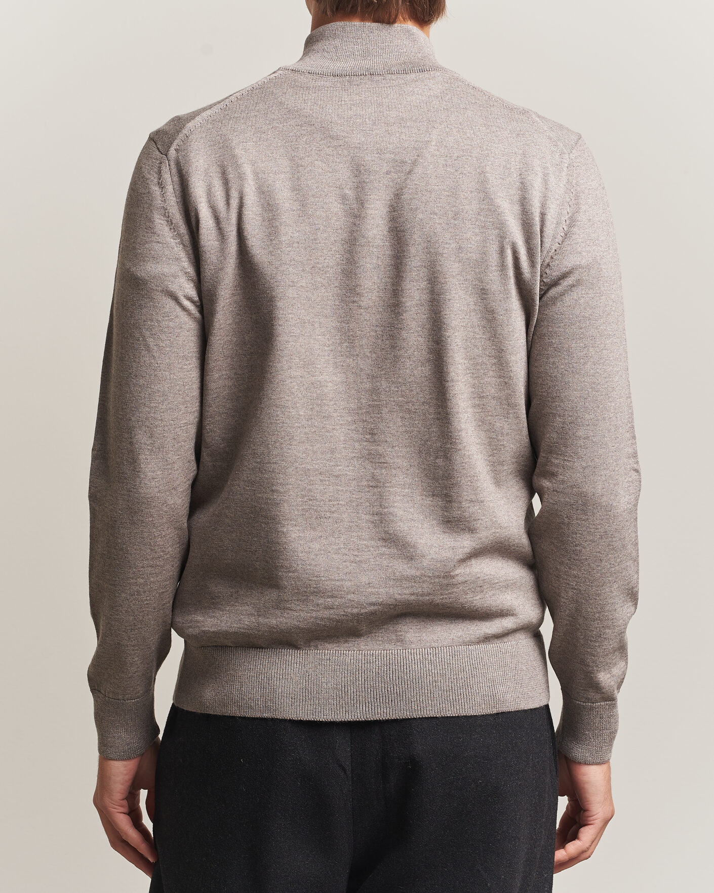 Uomini | Maglieria | BOSS BLACK | Ebenji Merino Knitted Half Zip Open Brown