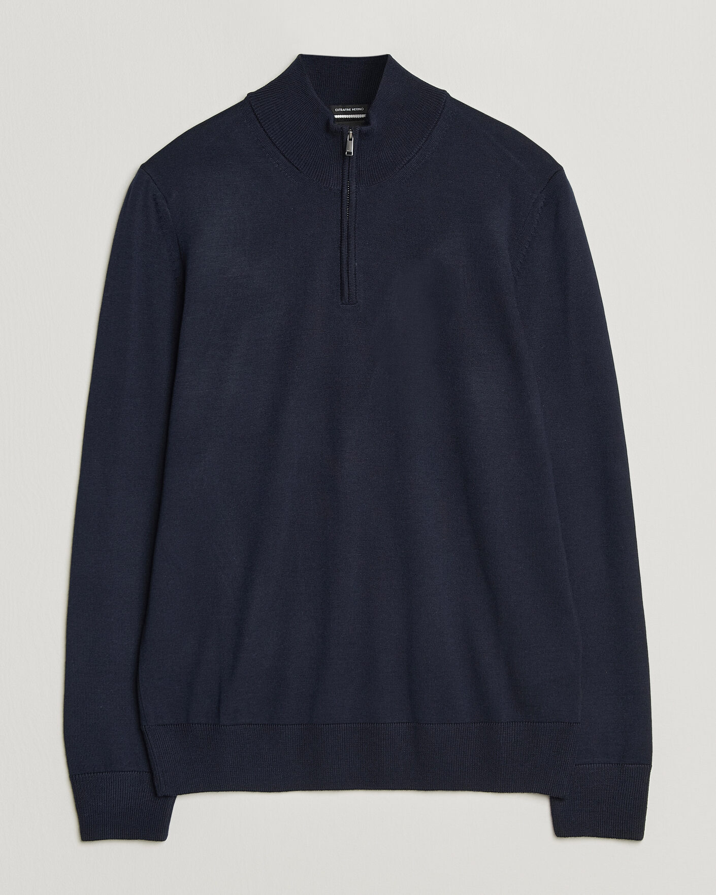 Uomini | Maglieria | BOSS BLACK | Ebenji Merino Knitted Half Zip Dark Blue