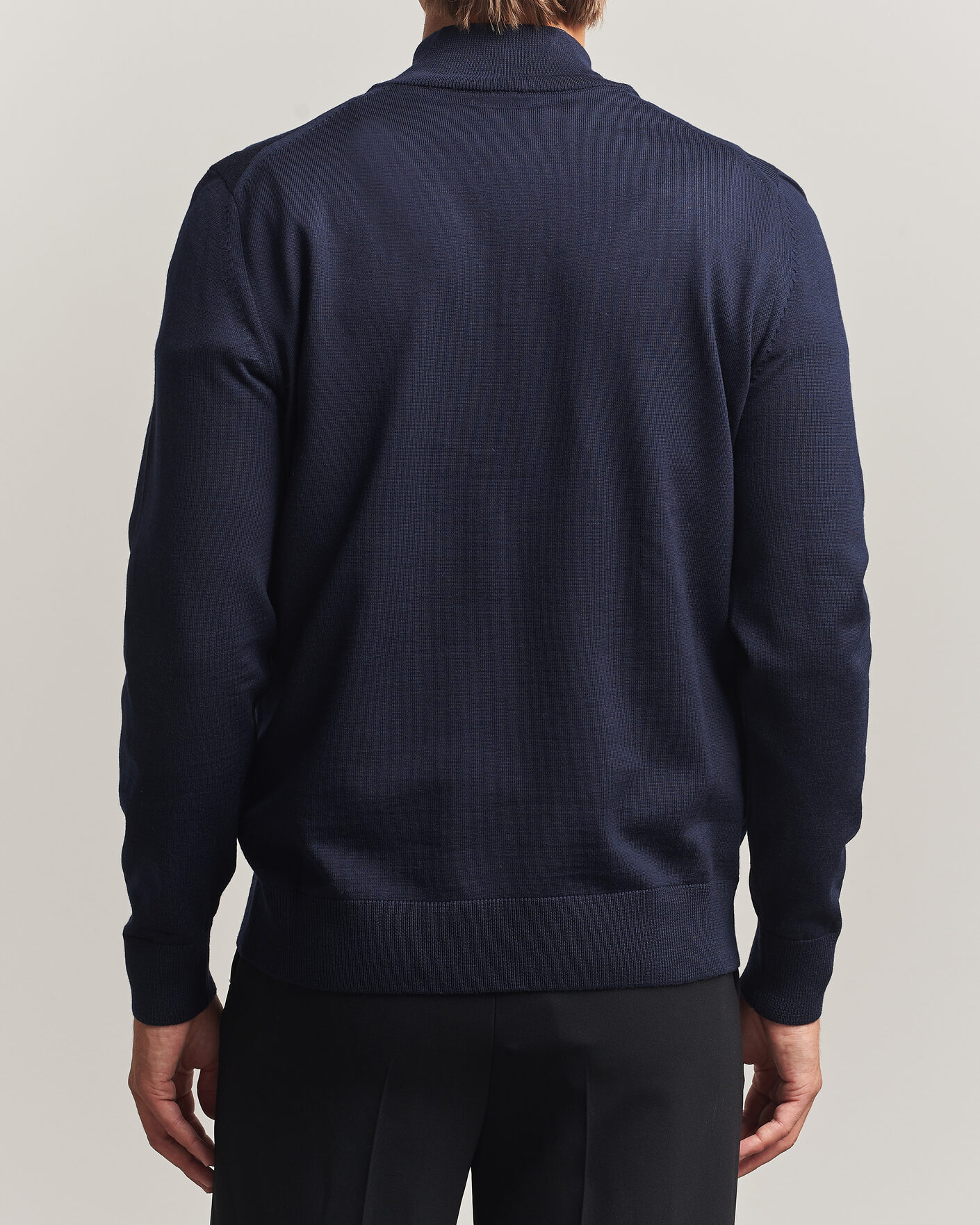 Uomini | Maglieria | BOSS BLACK | Ebenji Merino Knitted Half Zip Dark Blue