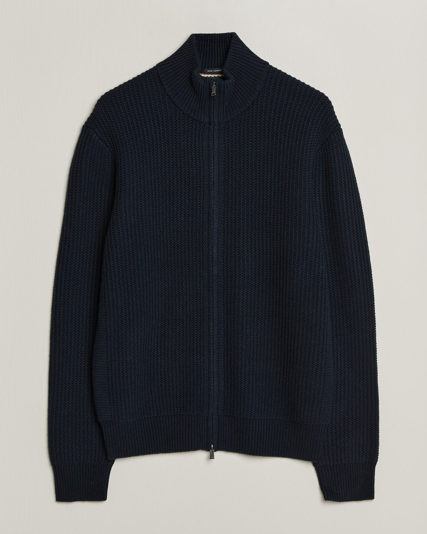 Uomini | Maglieria | BOSS BLACK | Fiocco Wool/Cashmere Full Zip Dark Blue