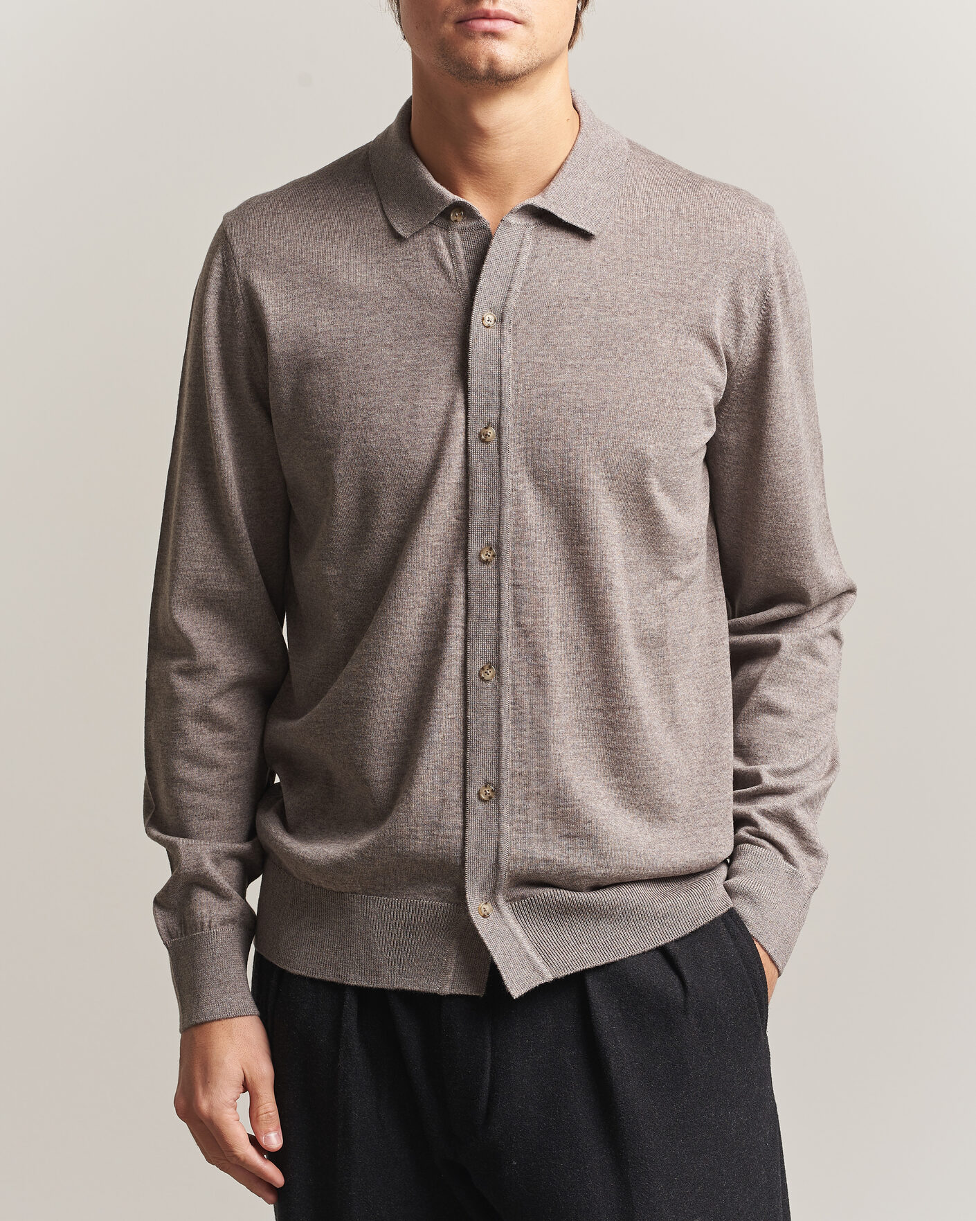 Uomini | Maglieria | BOSS BLACK | Helbert Merino Knitted Cardigan Open Brown