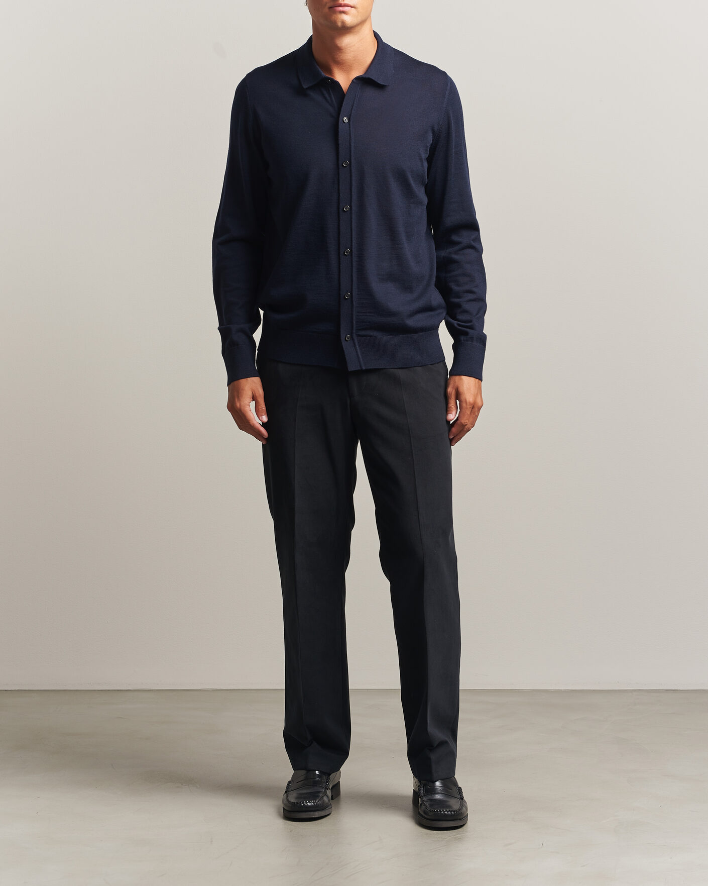 Uomini | Maglieria | BOSS BLACK | Helbert Merino Knitted Cardigan Dark Blue
