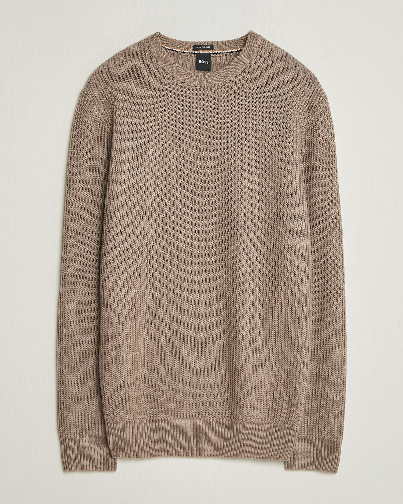 Uomini | Maglieria | BOSS BLACK | Fiocchetto Wool/Cashmere Crew Neck Open Brown