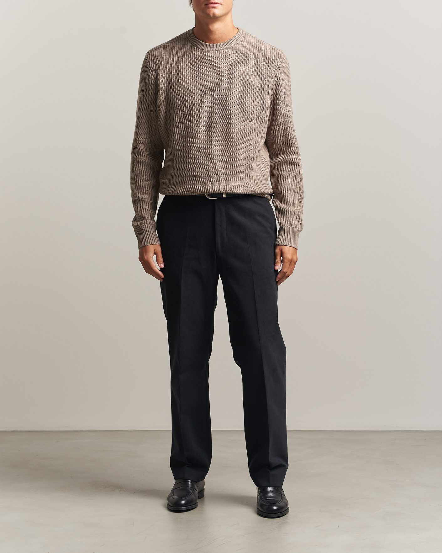 Uomini | Maglieria | BOSS BLACK | Fiocchetto Wool/Cashmere Crew Neck Open Brown