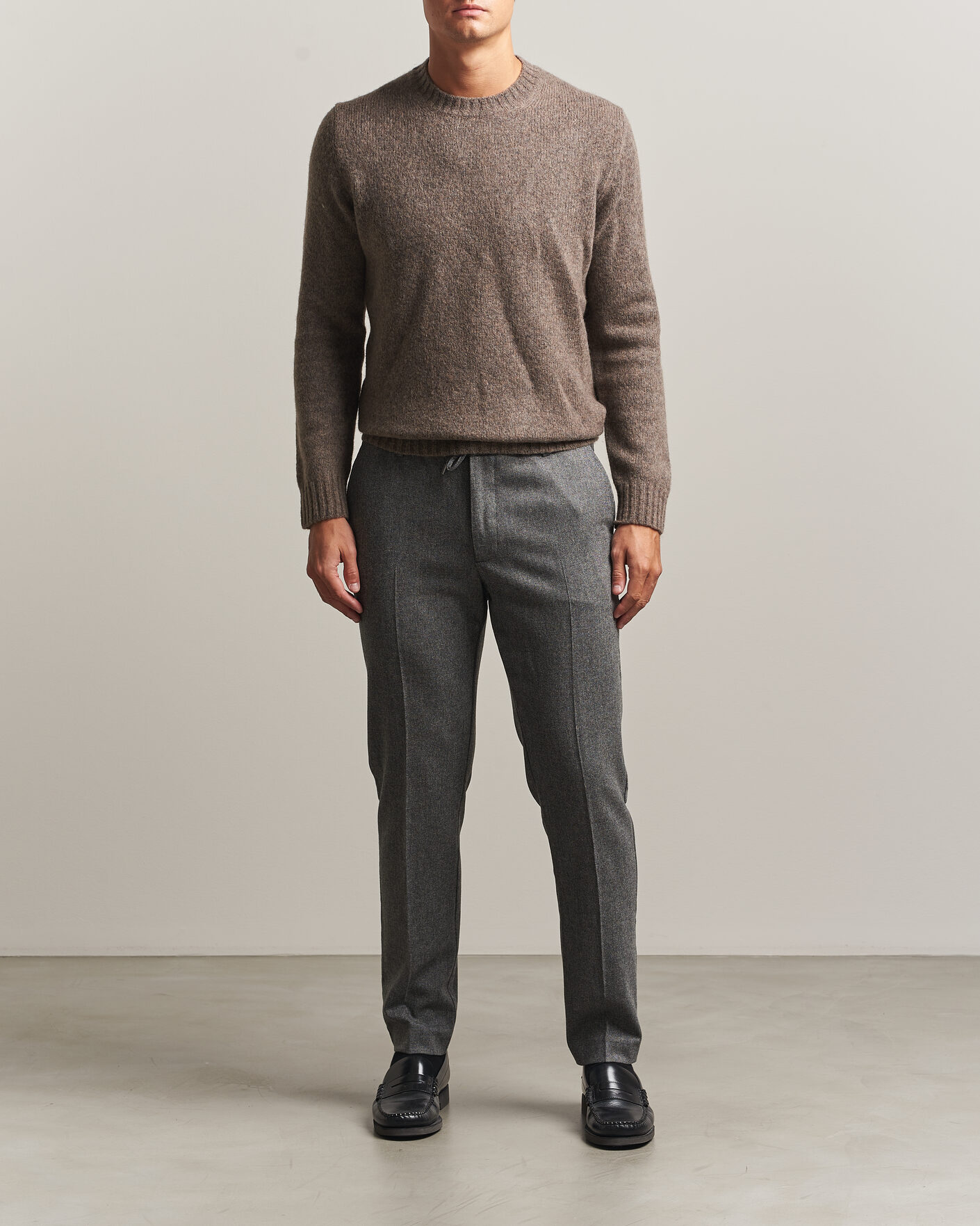 Uomini | Pantaloni | BOSS BLACK | Kane Brushed Drawstring Trousers Medium Grey