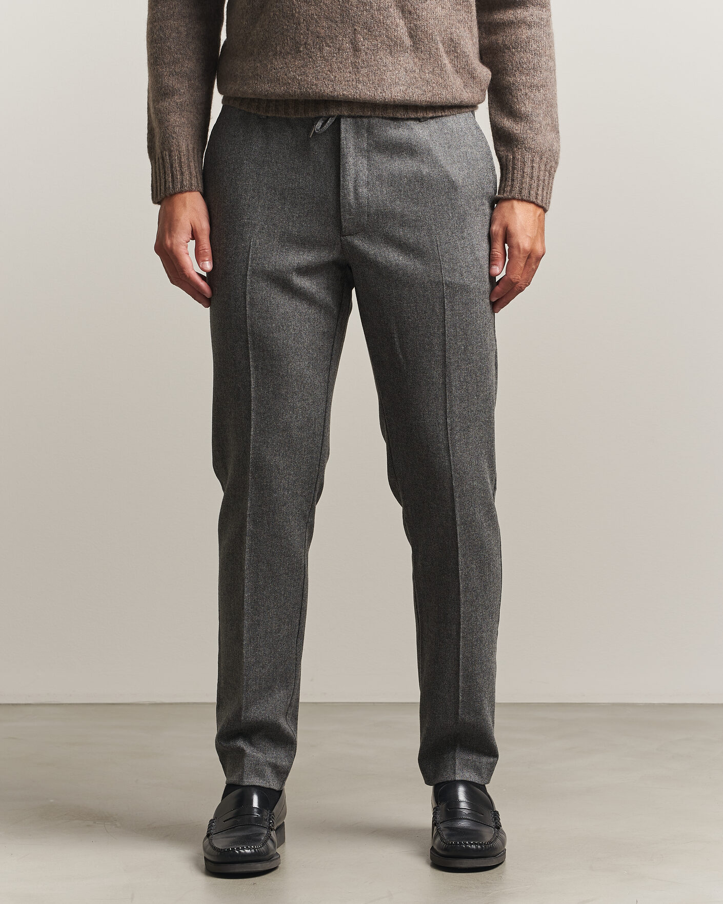 Uomini | Pantaloni | BOSS BLACK | Kane Brushed Drawstring Trousers Medium Grey