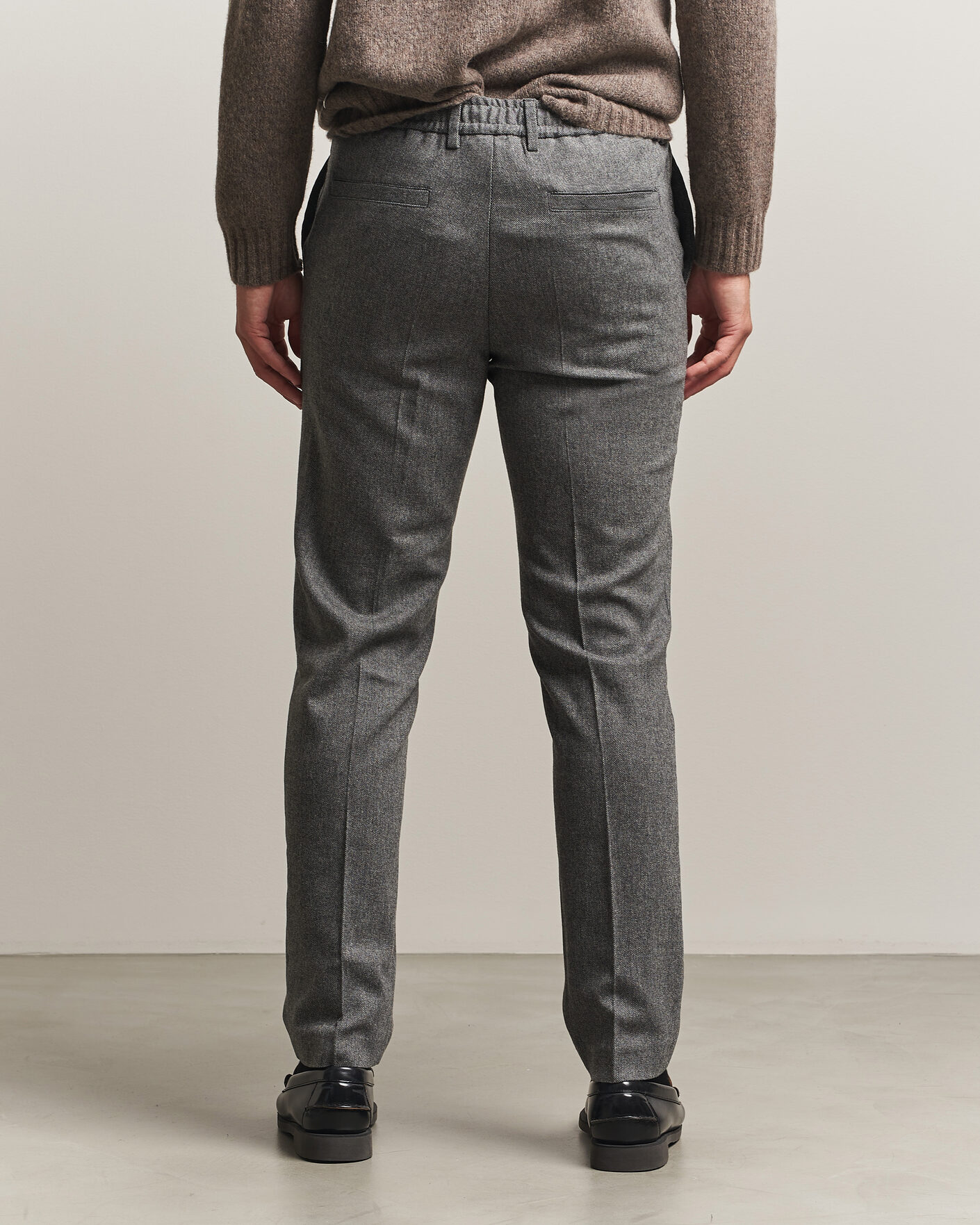 Uomini | Pantaloni | BOSS BLACK | Kane Brushed Drawstring Trousers Medium Grey