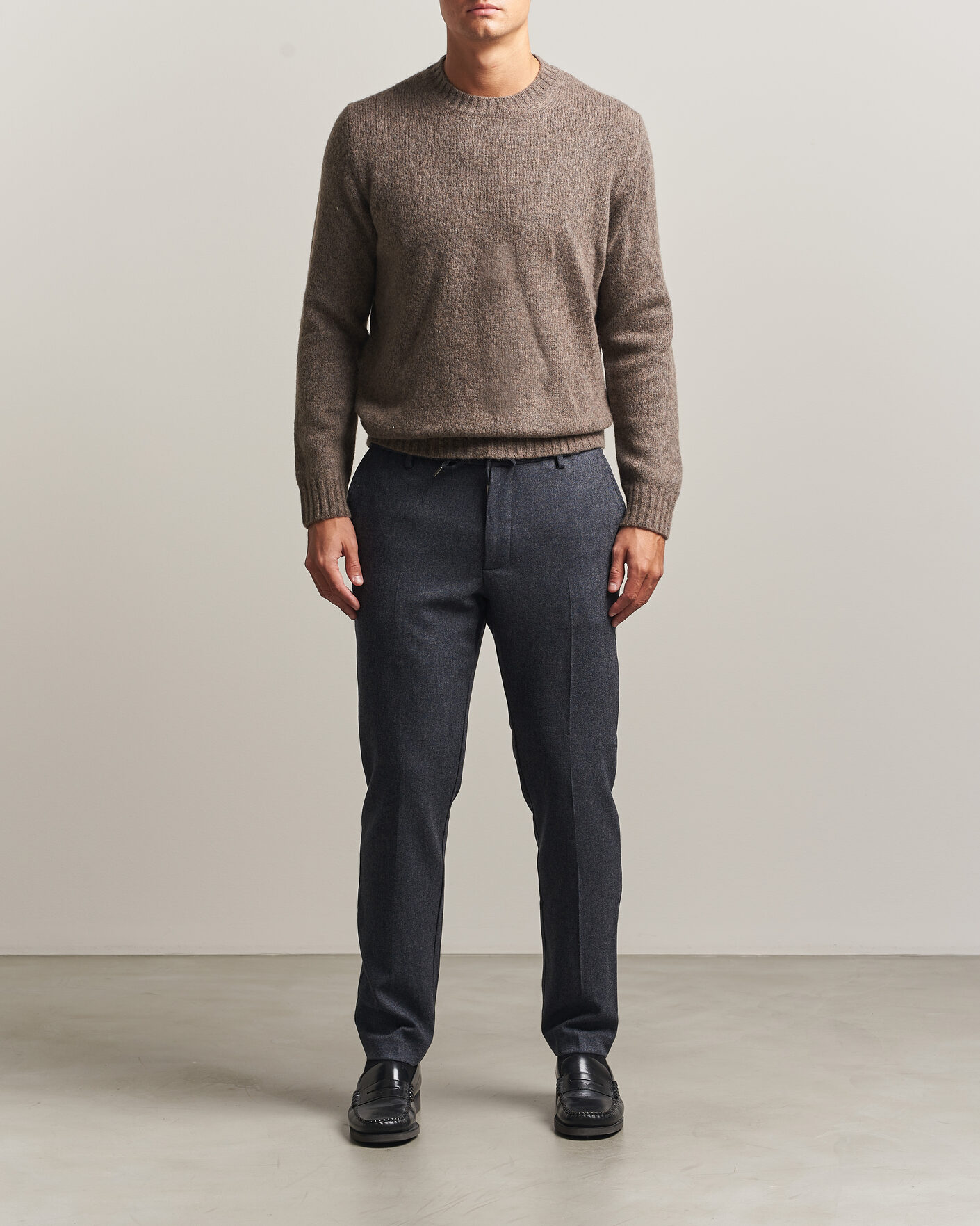 Uomini | Pantaloni | BOSS BLACK | Kane Brushed Drawstring Trousers Dark Blue