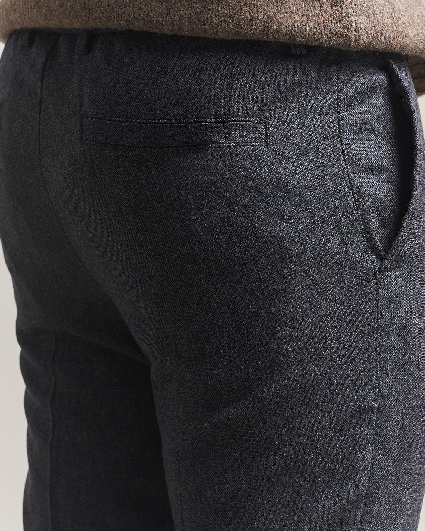 Uomini | Pantaloni | BOSS BLACK | Kane Brushed Drawstring Trousers Dark Blue