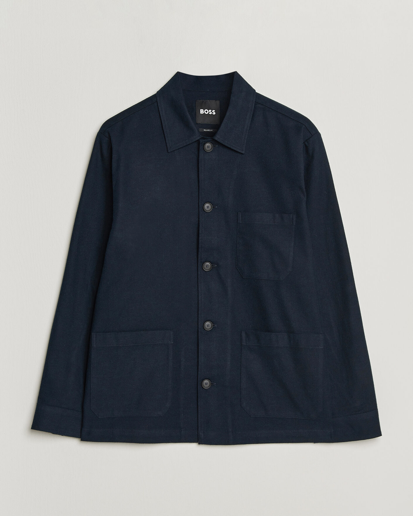 Uomini | Camicie | BOSS BLACK | Cai Cotton Overshirt Dark Blue