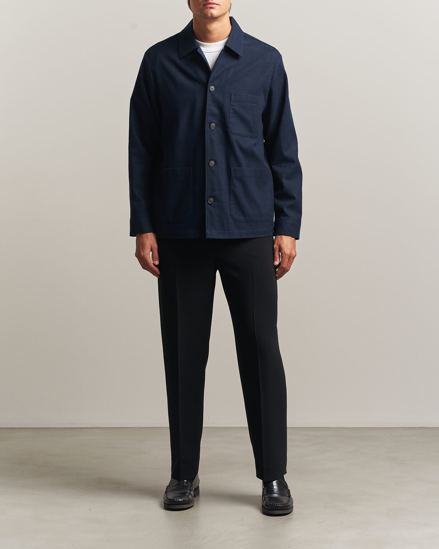 Uomini | Camicie | BOSS BLACK | Cai Cotton Overshirt Dark Blue