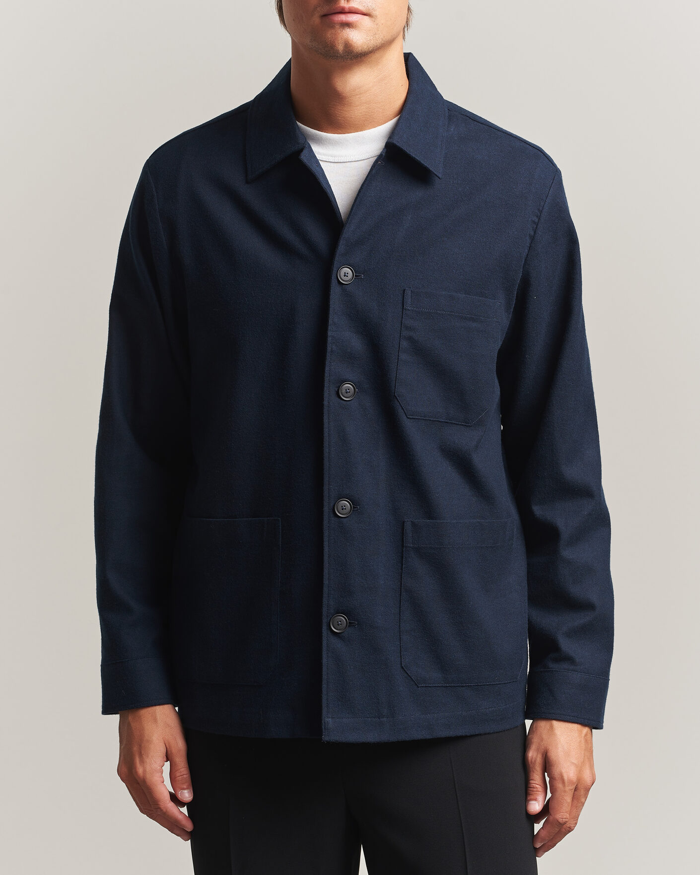 Uomini | Camicie | BOSS BLACK | Cai Cotton Overshirt Dark Blue