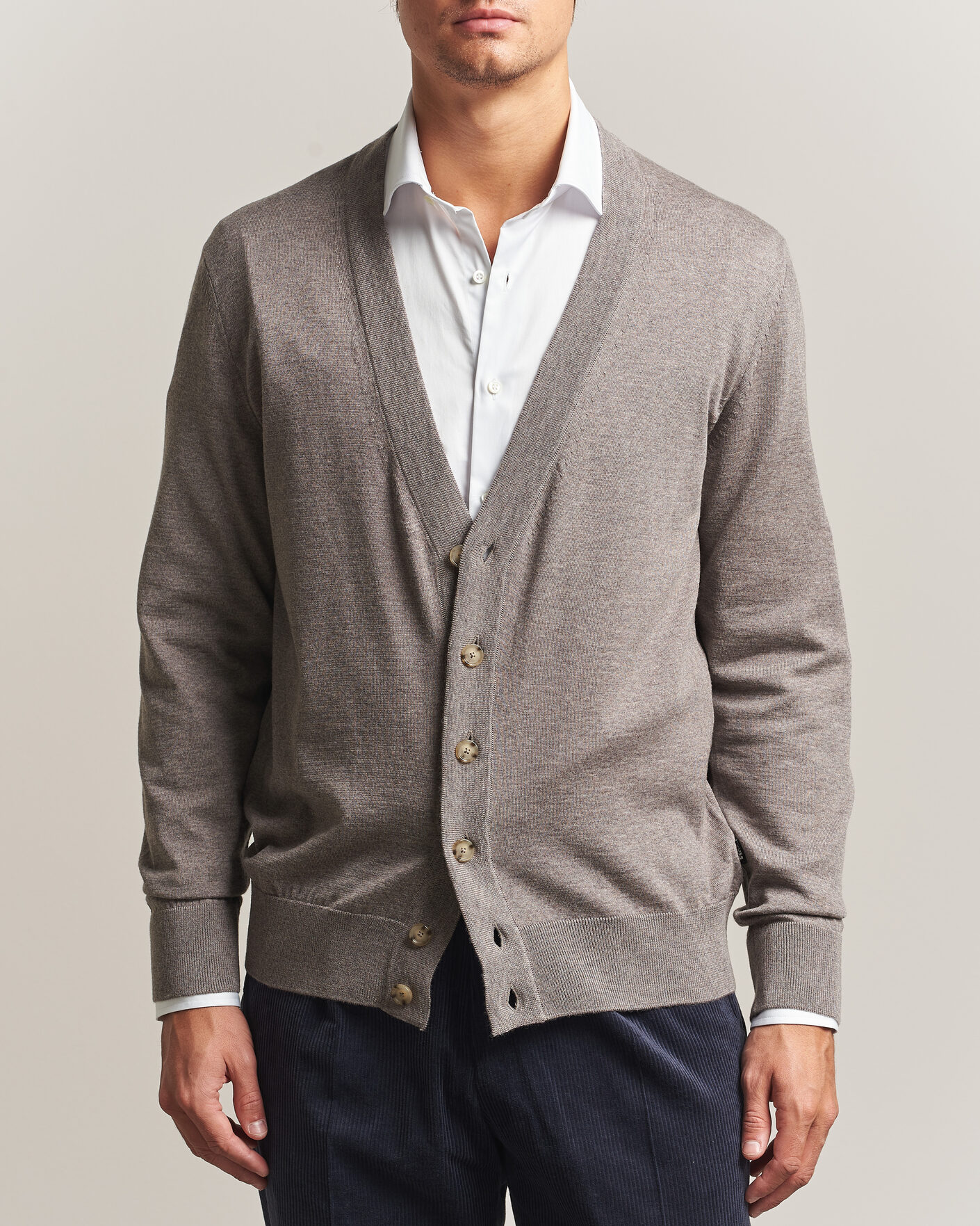 Uomini | Maglieria | BOSS BLACK | Mardon Wool Cardigan Open Brown