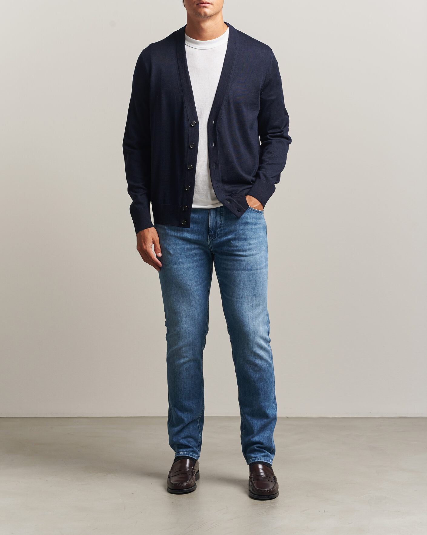 Uomini | Maglieria | BOSS BLACK | Mardon Wool Cardigan Dark Blue