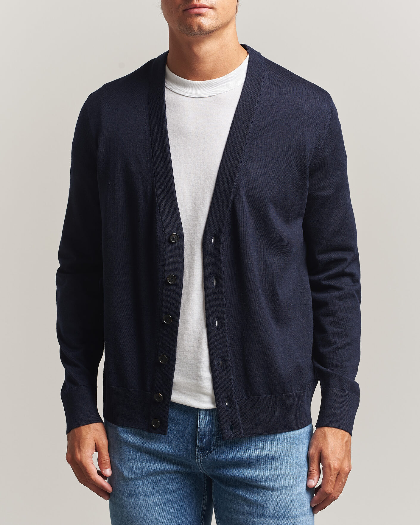 Uomini | Maglieria | BOSS BLACK | Mardon Wool Cardigan Dark Blue