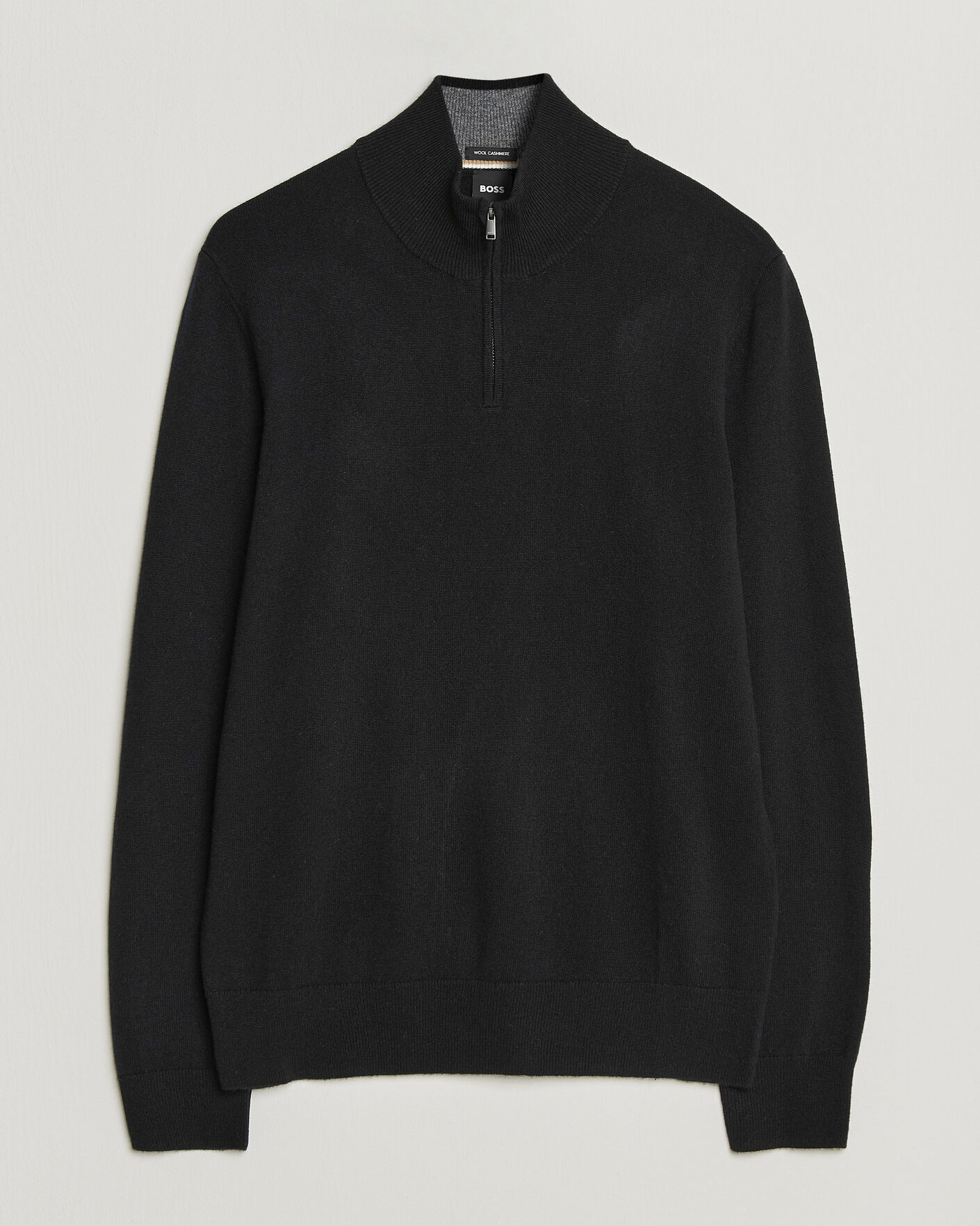 Uomini | Maglieria | BOSS BLACK | Hemarlo Wool/Cashmere Half Zip Black