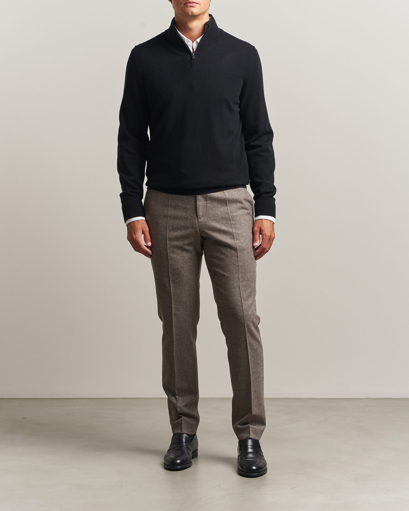Uomini | Maglieria | BOSS BLACK | Hemarlo Wool/Cashmere Half Zip Black
