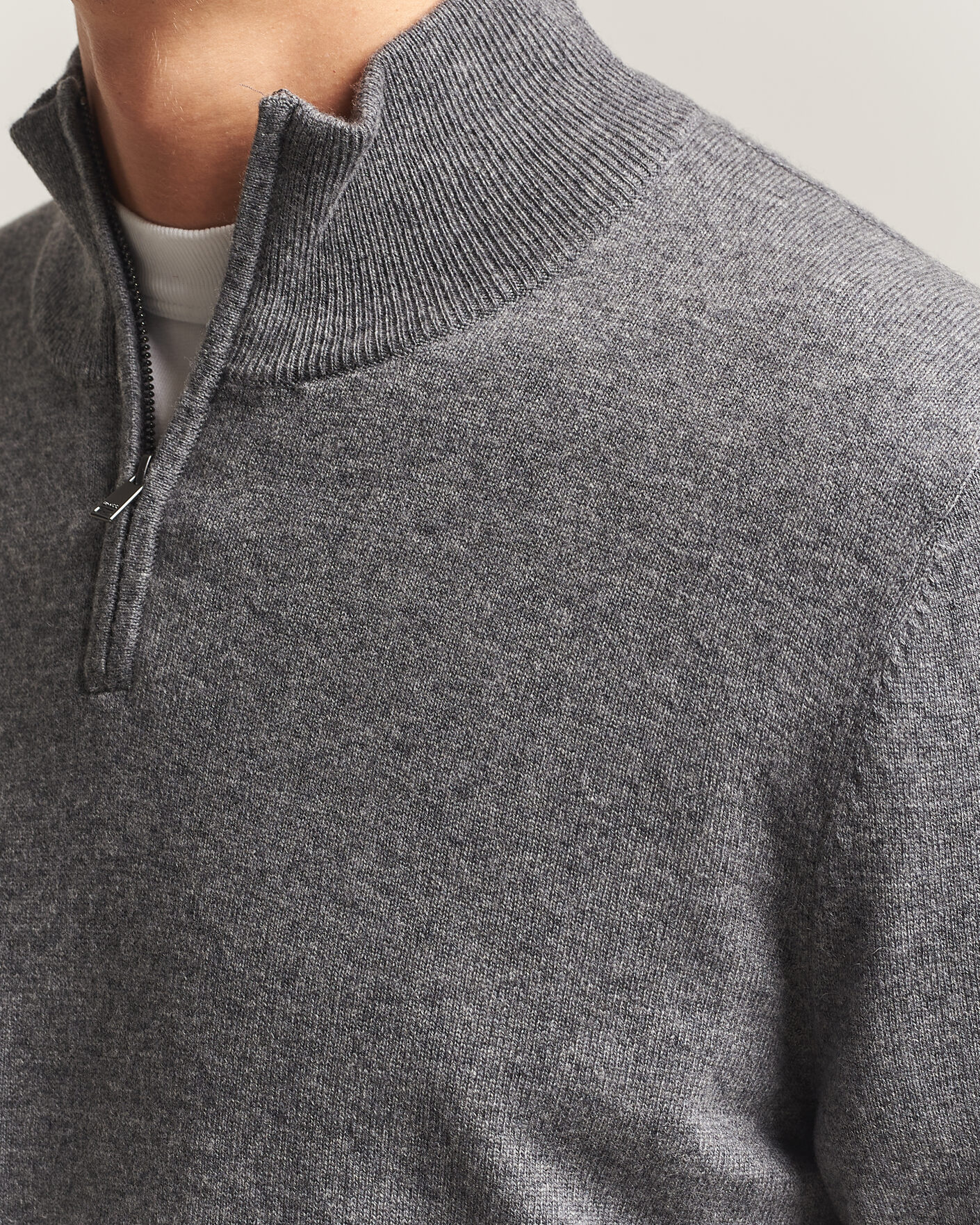 Uomini | Maglieria | BOSS BLACK | Hemarlo Wool/Cashmere Half Zip Medium Grey