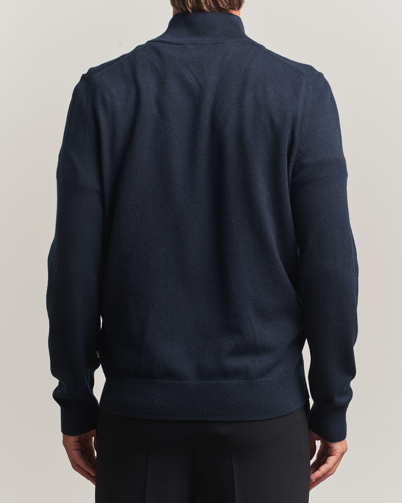 Uomini | Maglieria | BOSS BLACK | Hemarlo Wool/Cashmere Half Zip Dark Blue