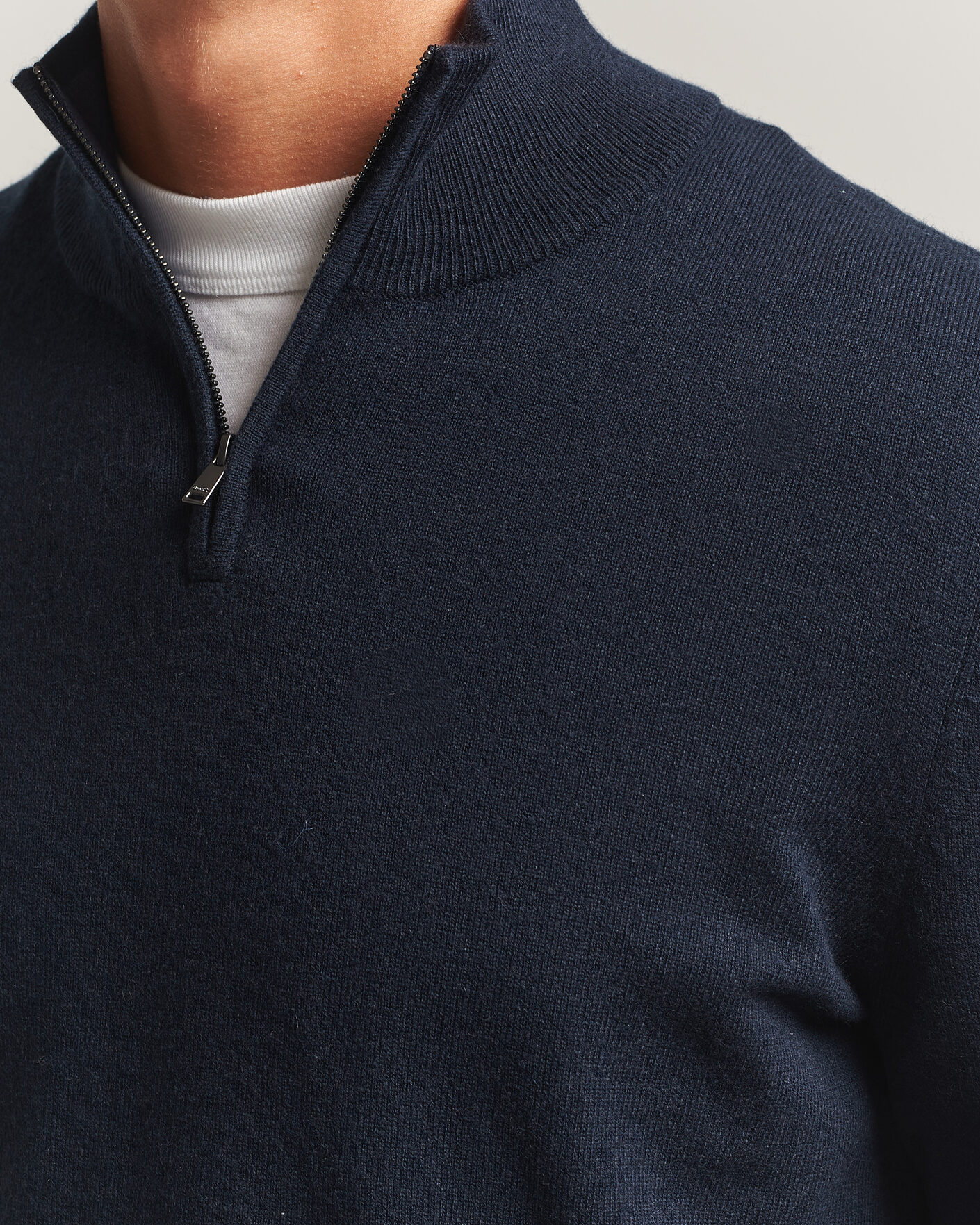 Uomini | Maglieria | BOSS BLACK | Hemarlo Wool/Cashmere Half Zip Dark Blue