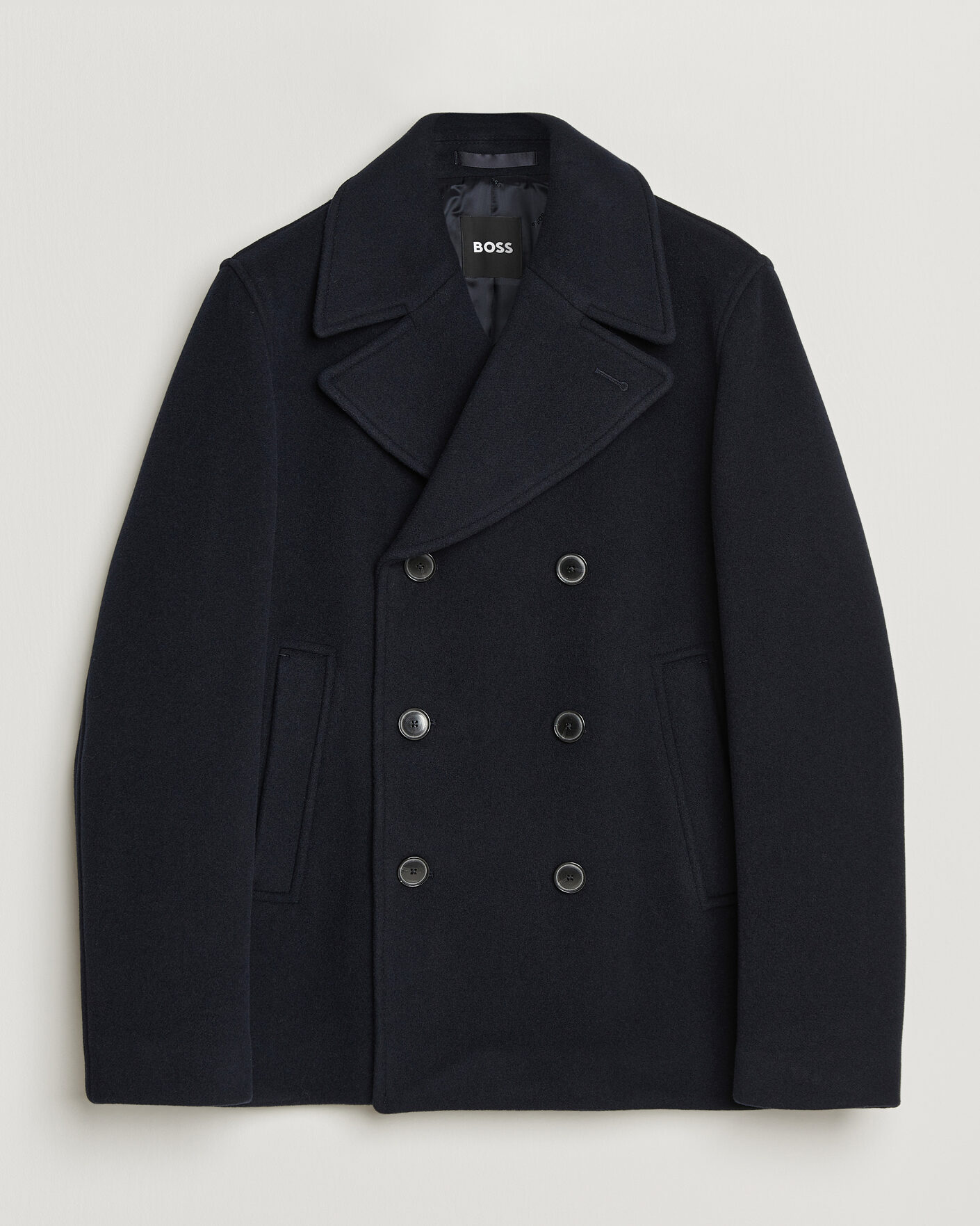 Uomini | Giacche | BOSS BLACK | Hyde Wool Peacoat Dark Blue