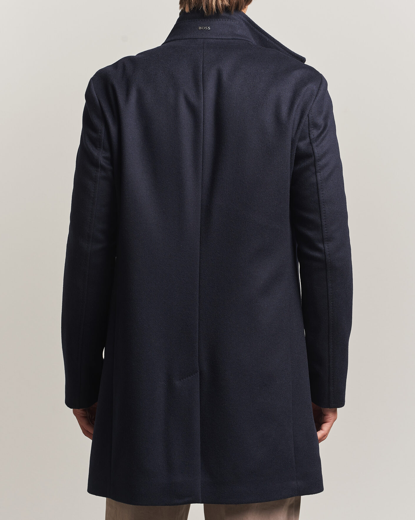 Uomini | Giacche | BOSS BLACK | Hyde Wool Stand Up Collar Coat Dark Blue