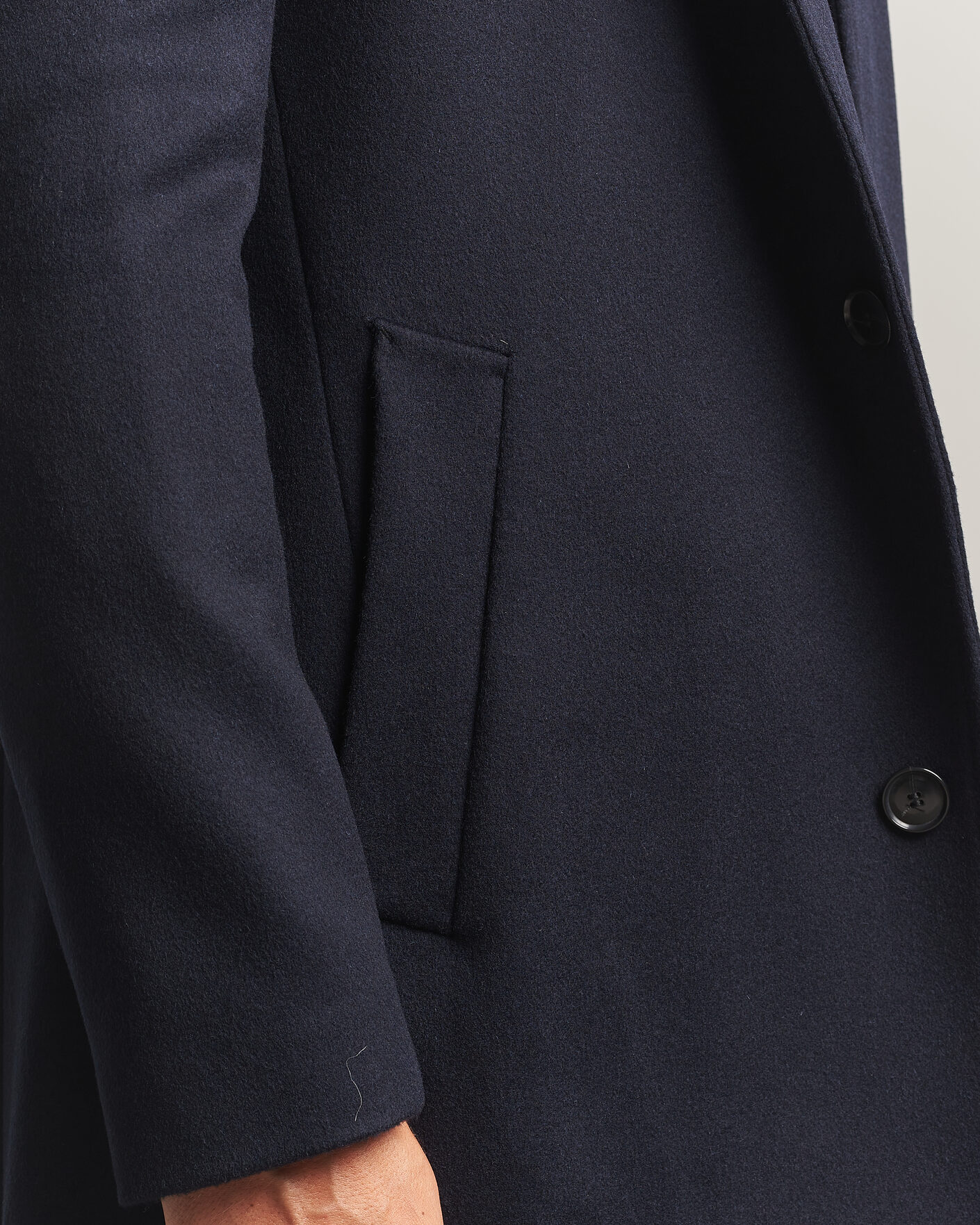 Uomini | Giacche | BOSS BLACK | Hyde Wool Stand Up Collar Coat Dark Blue