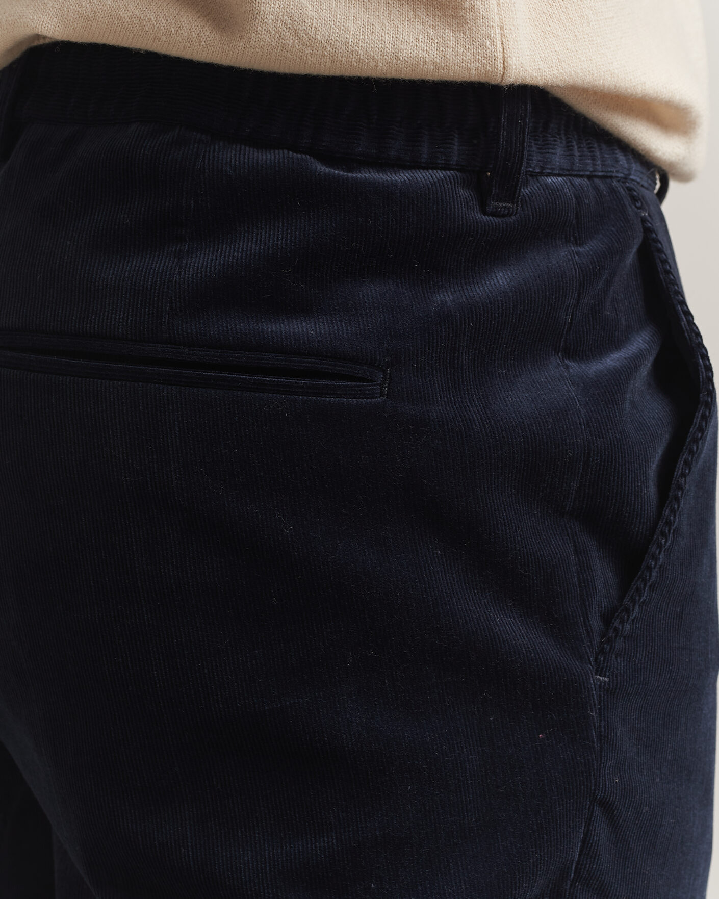 Uomini | Pantaloni | BOSS BLACK | Perin Corduroy Drawstring Trousers Dark Blue