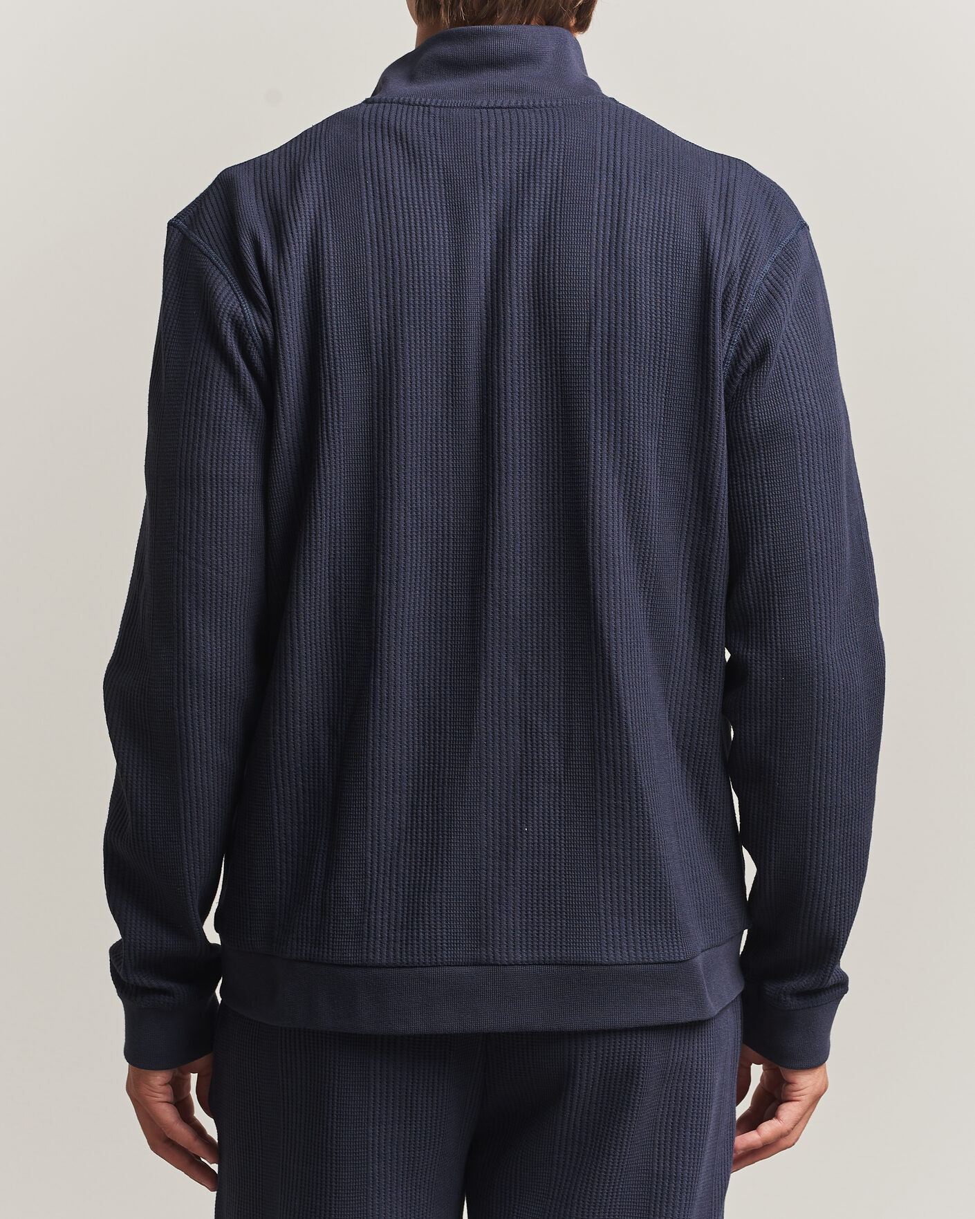 Uomini | Maglieria | BOSS BLACK | Structured Loungewear Full Zip Dark Blue