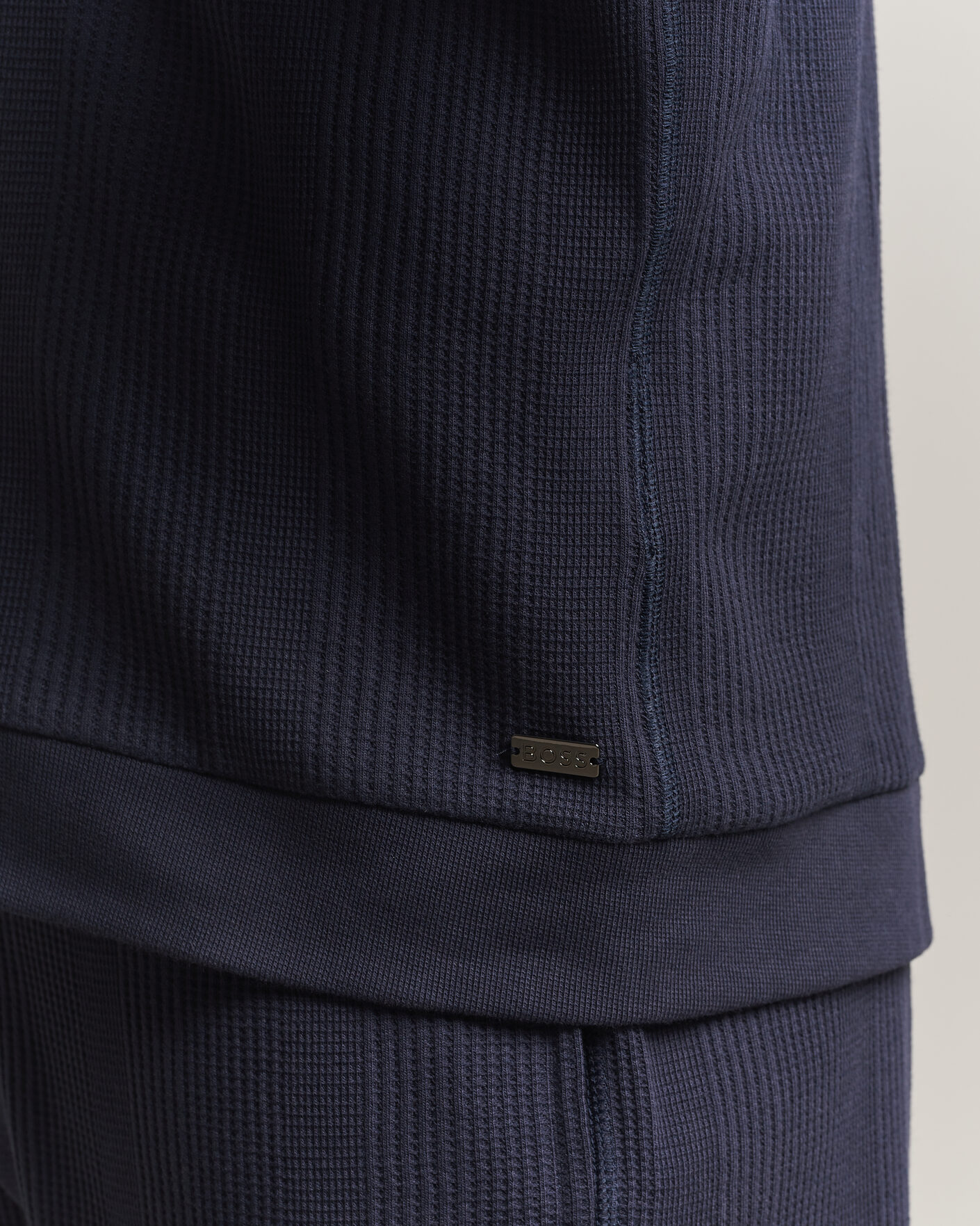 Uomini | Maglieria | BOSS BLACK | Structured Loungewear Full Zip Dark Blue
