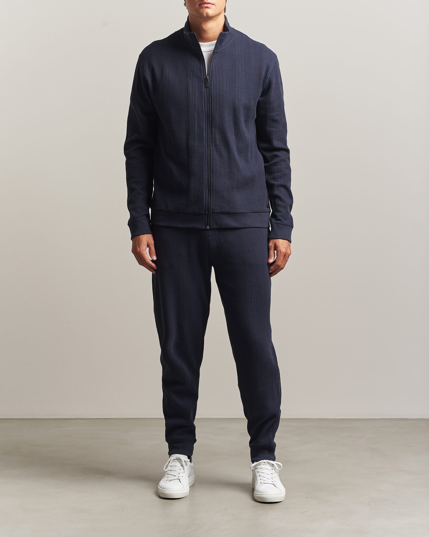 Uomini | Pantaloni | BOSS BLACK | Structured Loungewear Sweatpants Dark Blue