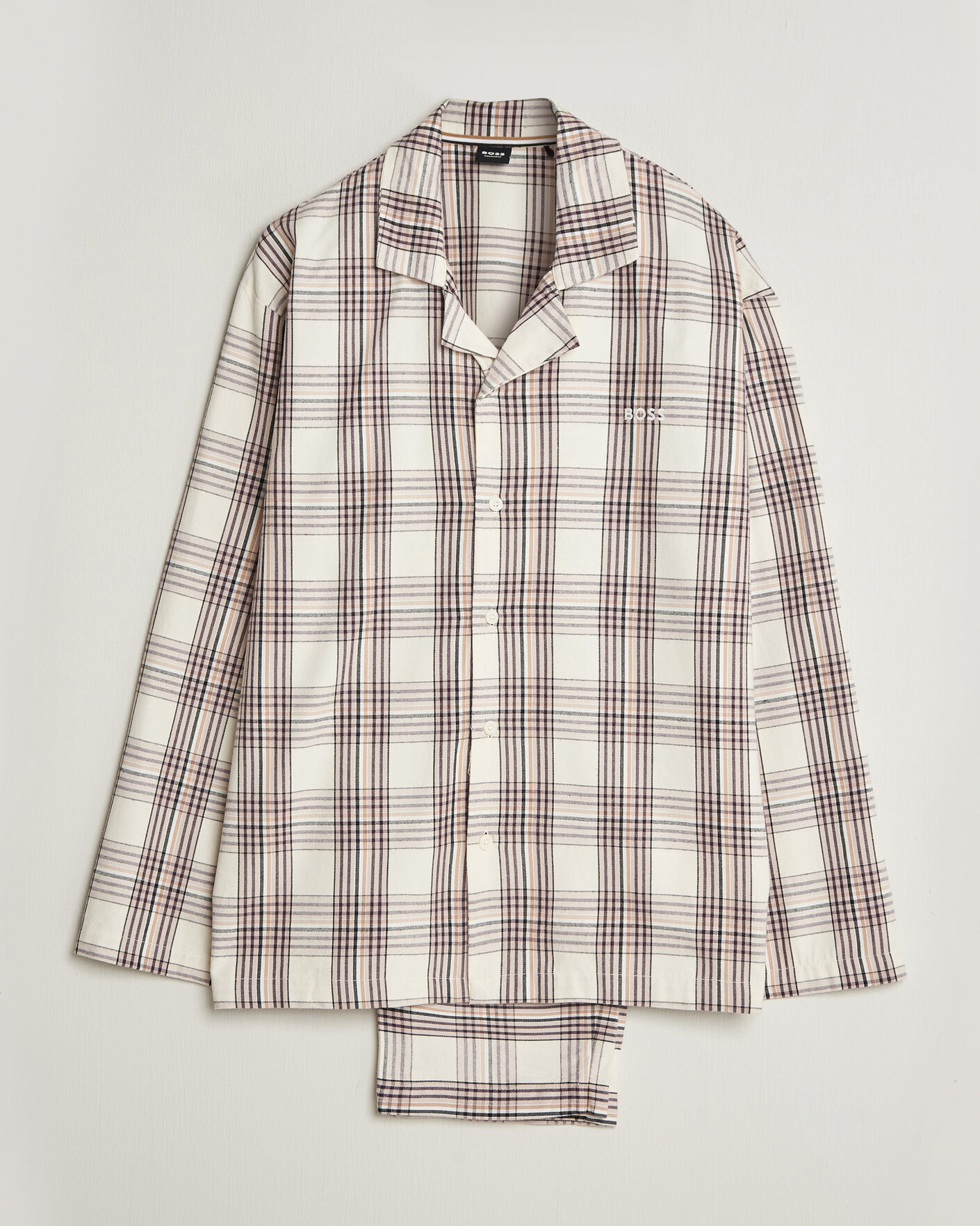 Uomini | Accappatoi & Pigiami | BOSS BLACK | Checked Flannel Pyjama Set Open White