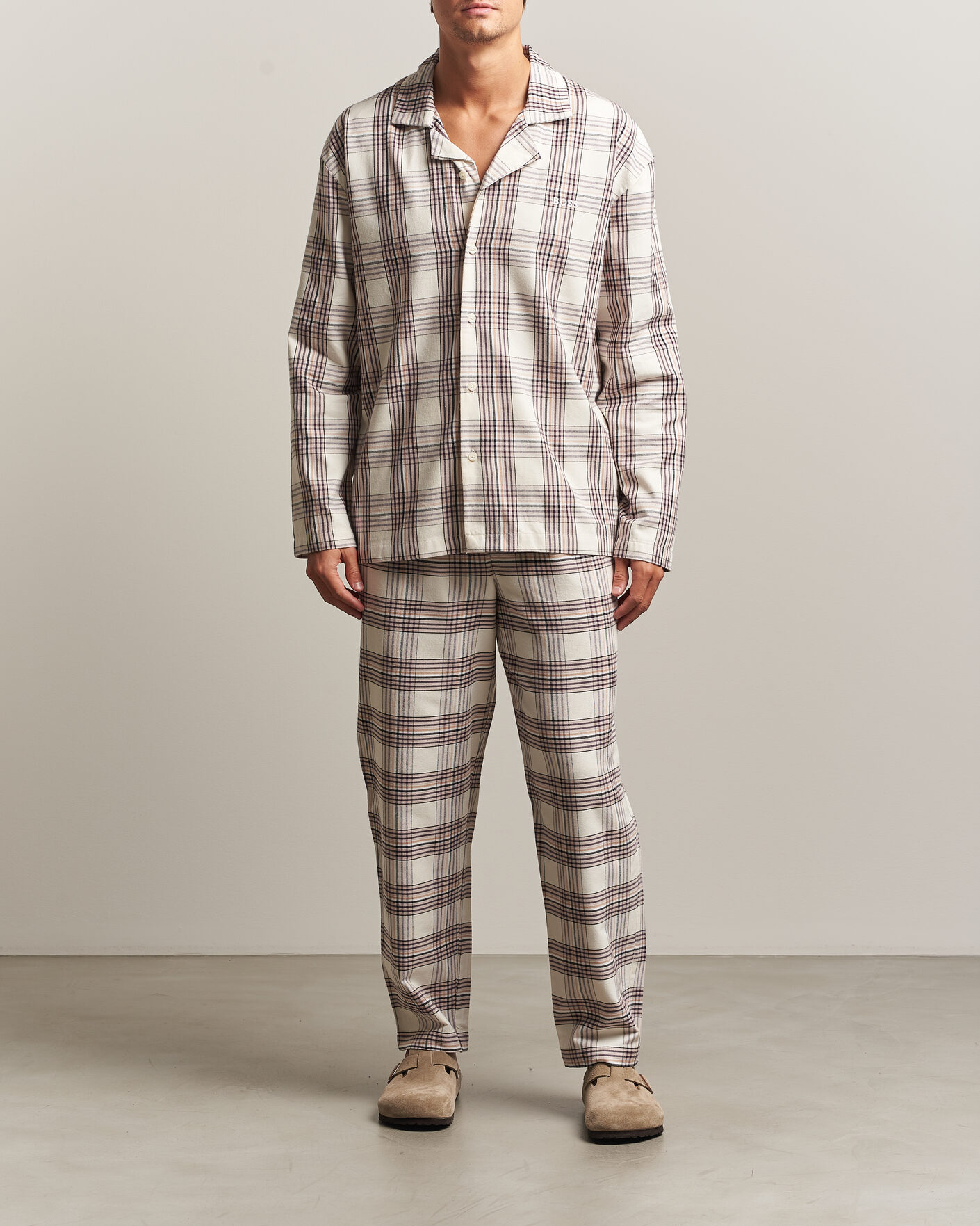 Uomini | Accappatoi & Pigiami | BOSS BLACK | Checked Flannel Pyjama Set Open White