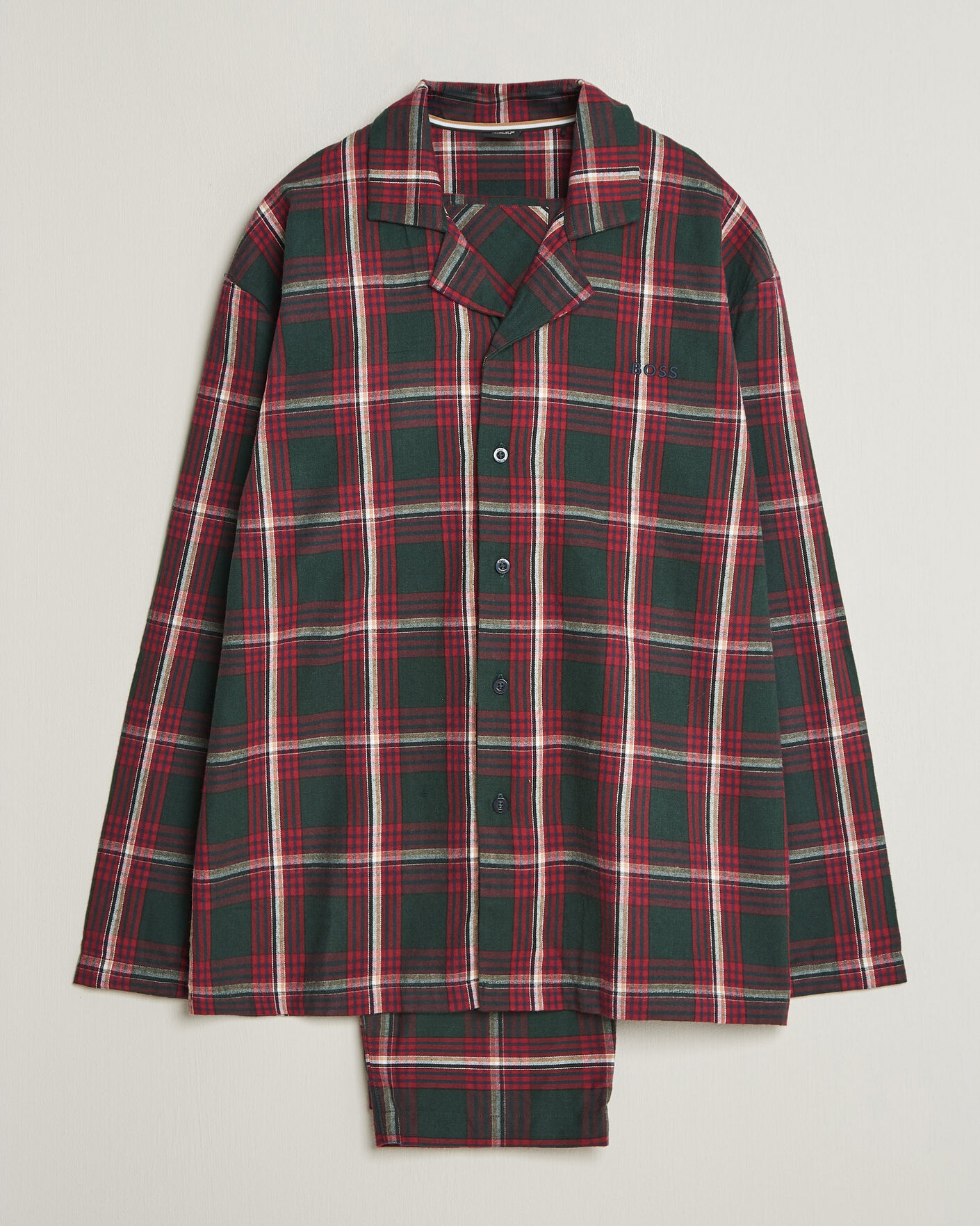 Uomini | Accappatoi & Pigiami | BOSS BLACK | Checked Flannel Pyjama Set Open Red