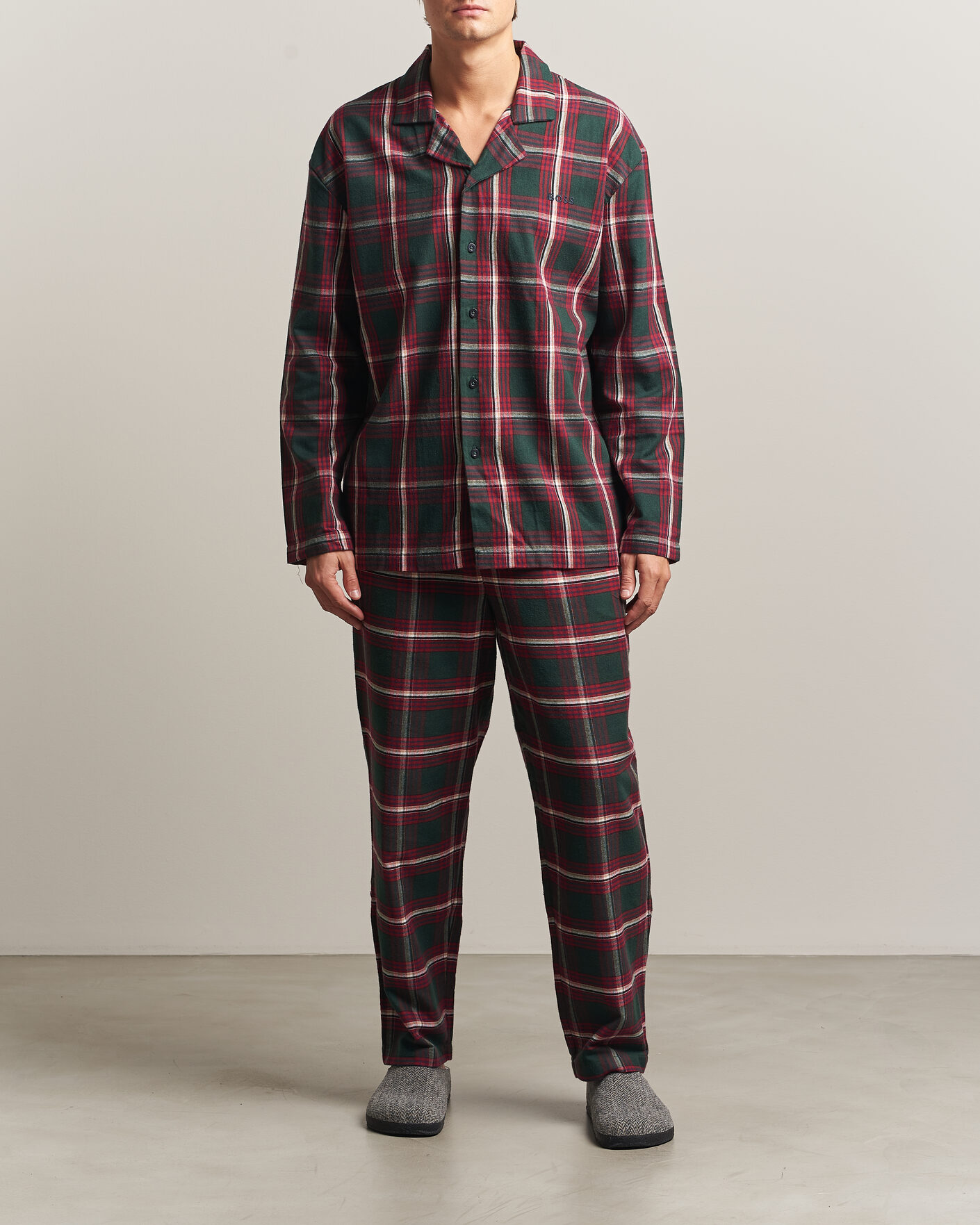 Uomini | Accappatoi & Pigiami | BOSS BLACK | Checked Flannel Pyjama Set Open Red