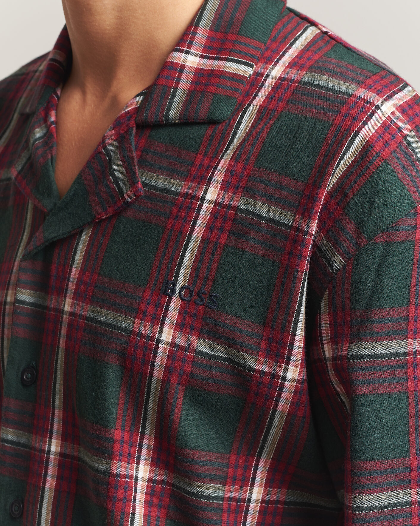 Uomini | Accappatoi & Pigiami | BOSS BLACK | Checked Flannel Pyjama Set Open Red