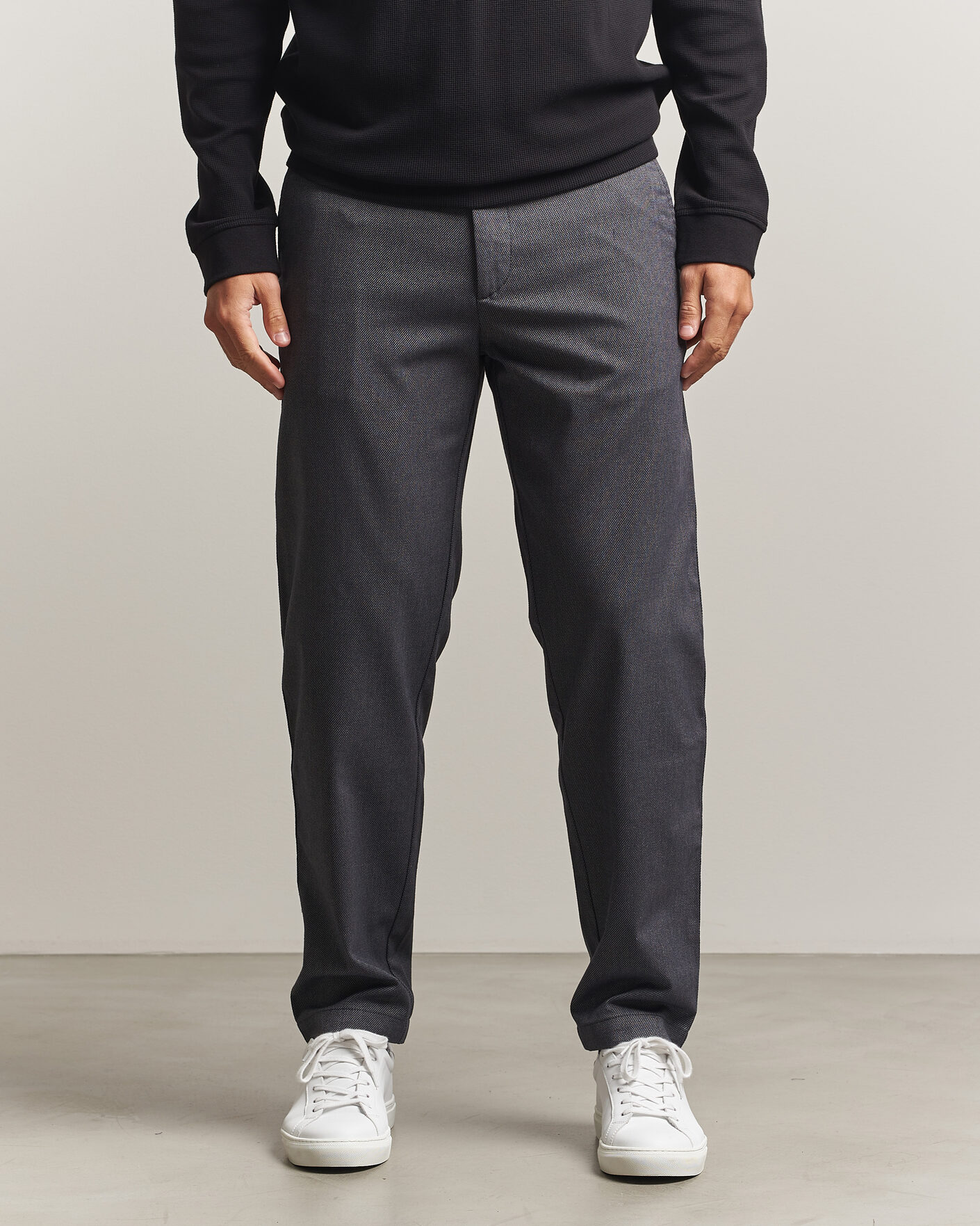 Uomini | Pantaloni | BOSS ORANGE | Tapered Fit Drawstring Chino Dark Grey