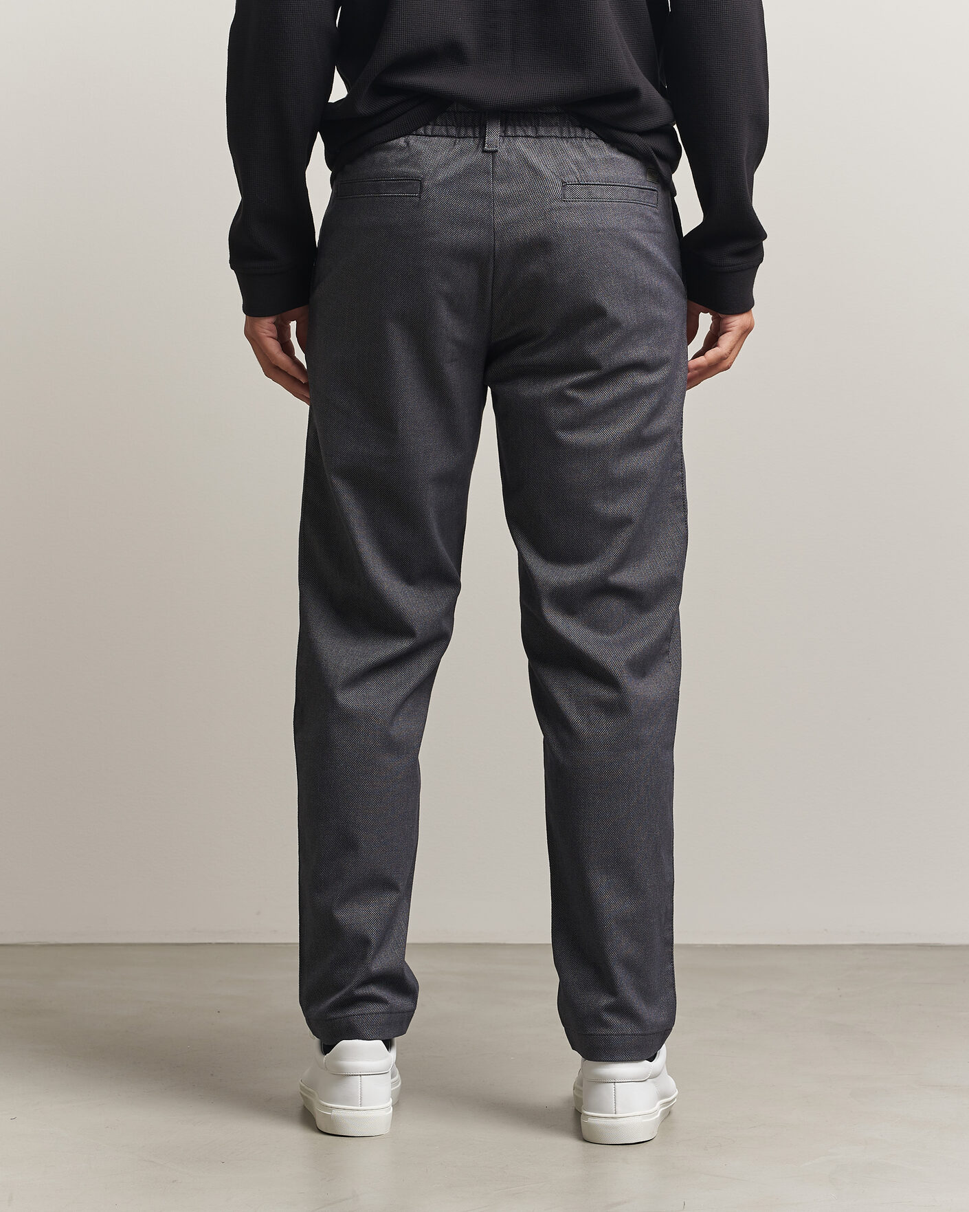 Uomini | Pantaloni | BOSS ORANGE | Tapered Fit Drawstring Chino Dark Grey