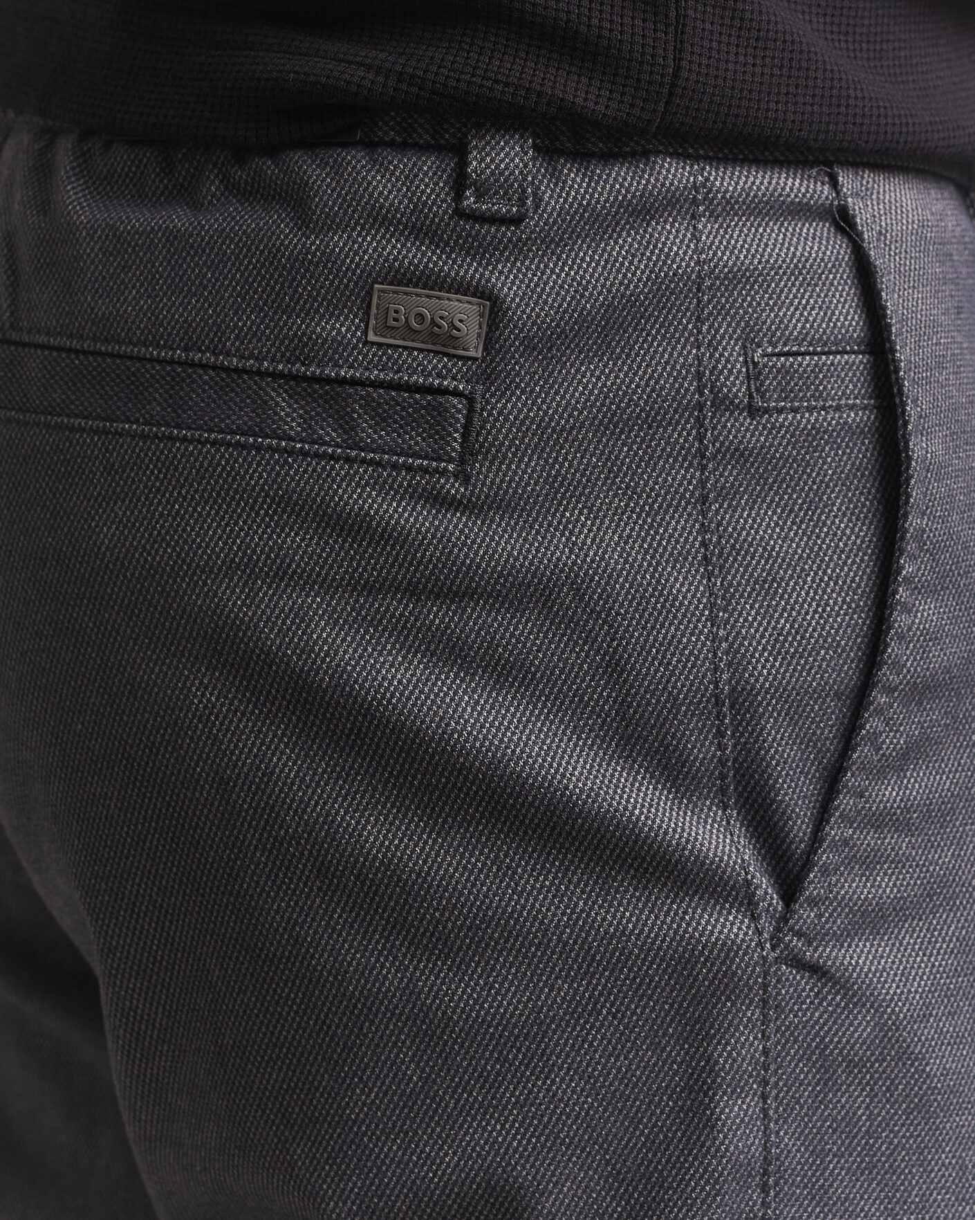 Uomini | Pantaloni | BOSS ORANGE | Tapered Fit Drawstring Chino Dark Grey