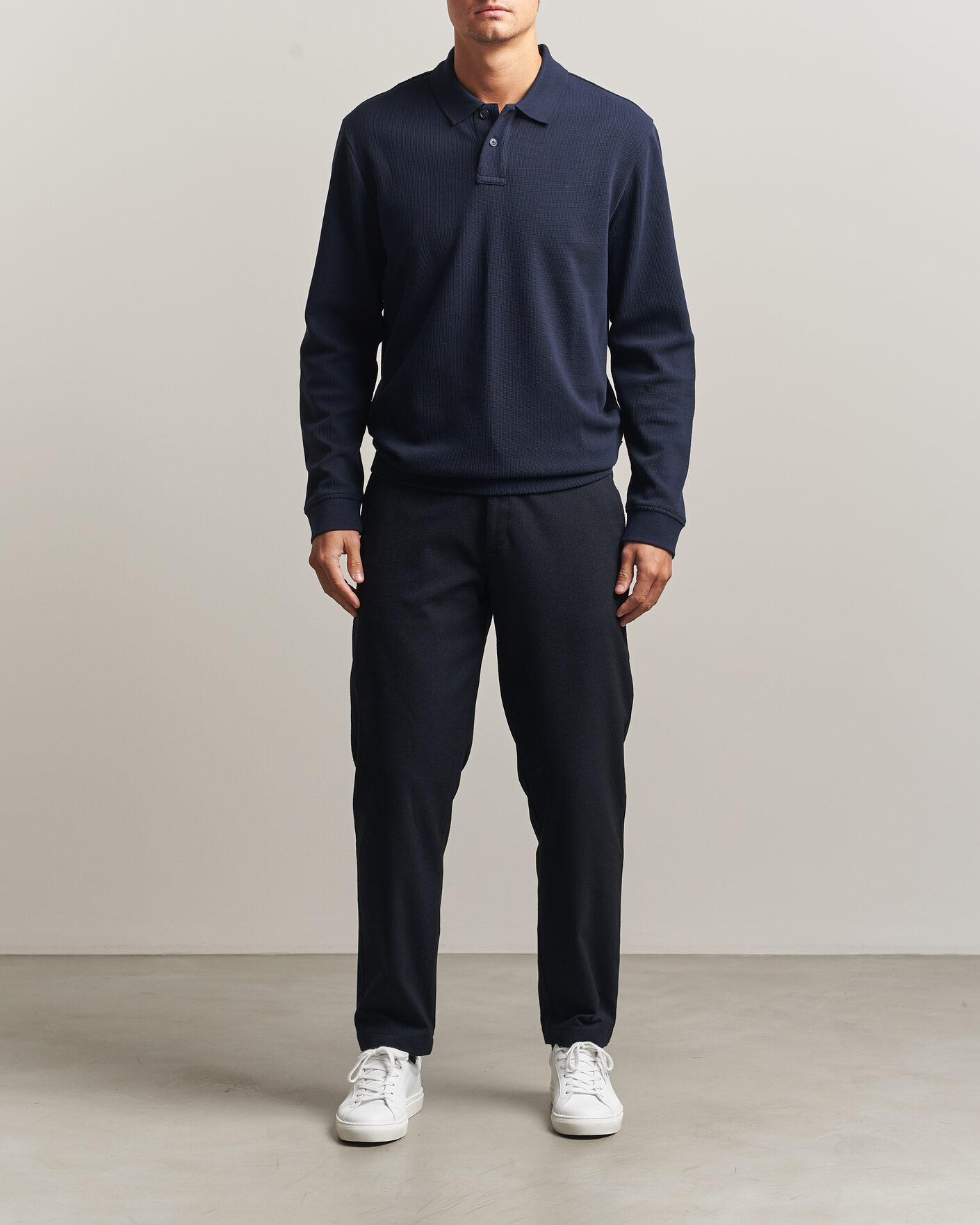 Uomini | Pantaloni | BOSS ORANGE | Tapered Fit Drawstring Chino Dark Blue