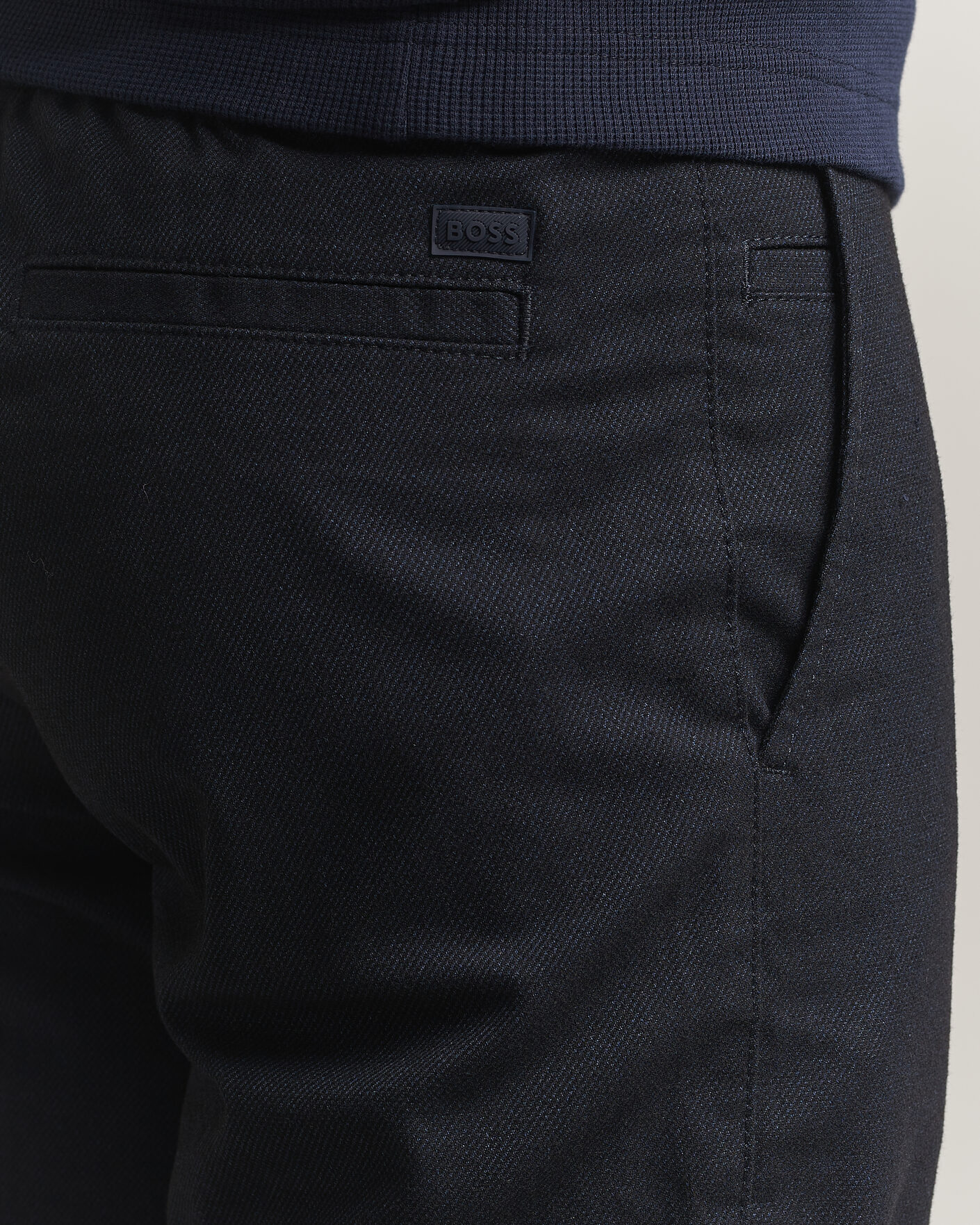 Uomini | Pantaloni | BOSS ORANGE | Tapered Fit Drawstring Chino Dark Blue